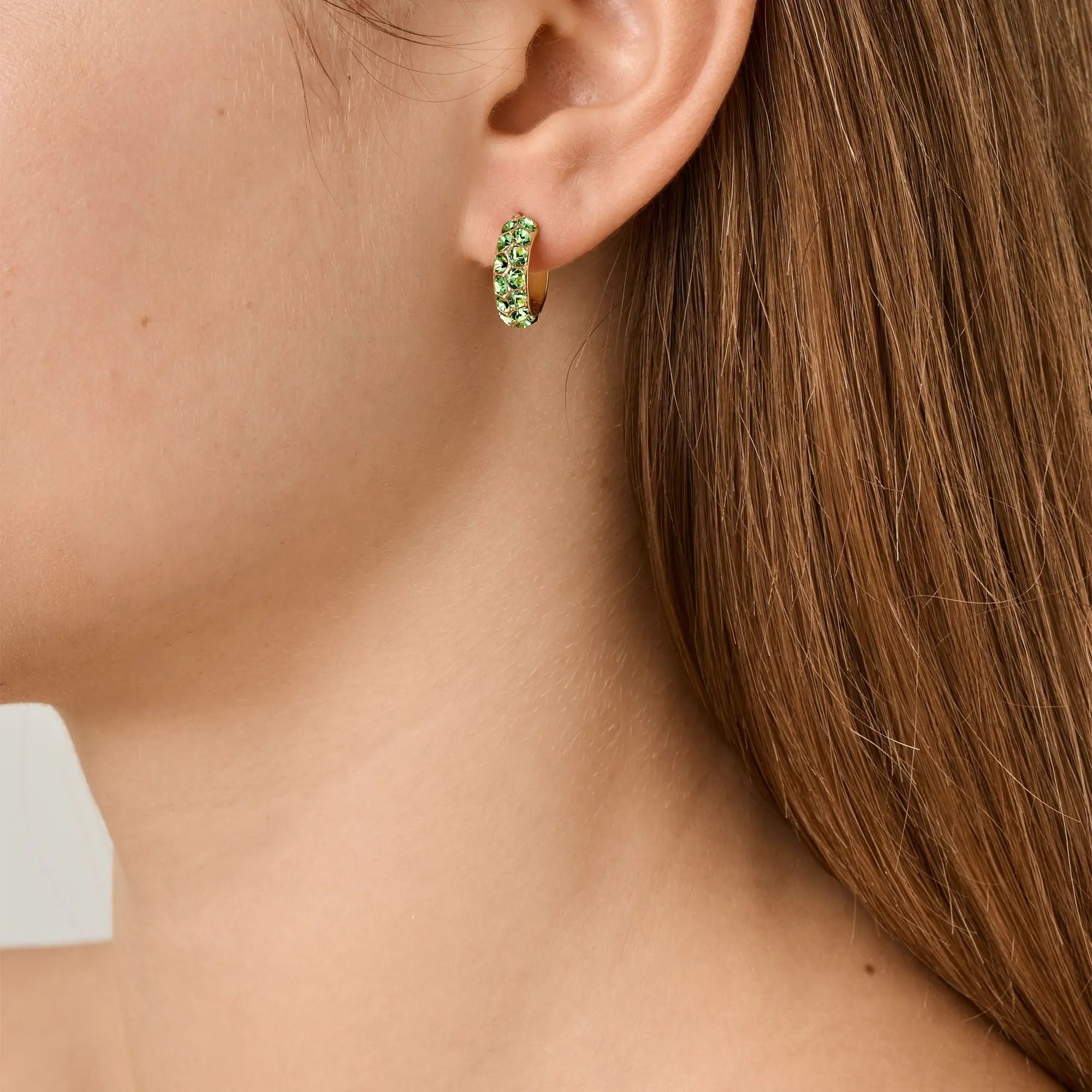 Heidi Gold Earrings - Light Green - Dyrberg/Kern NZ