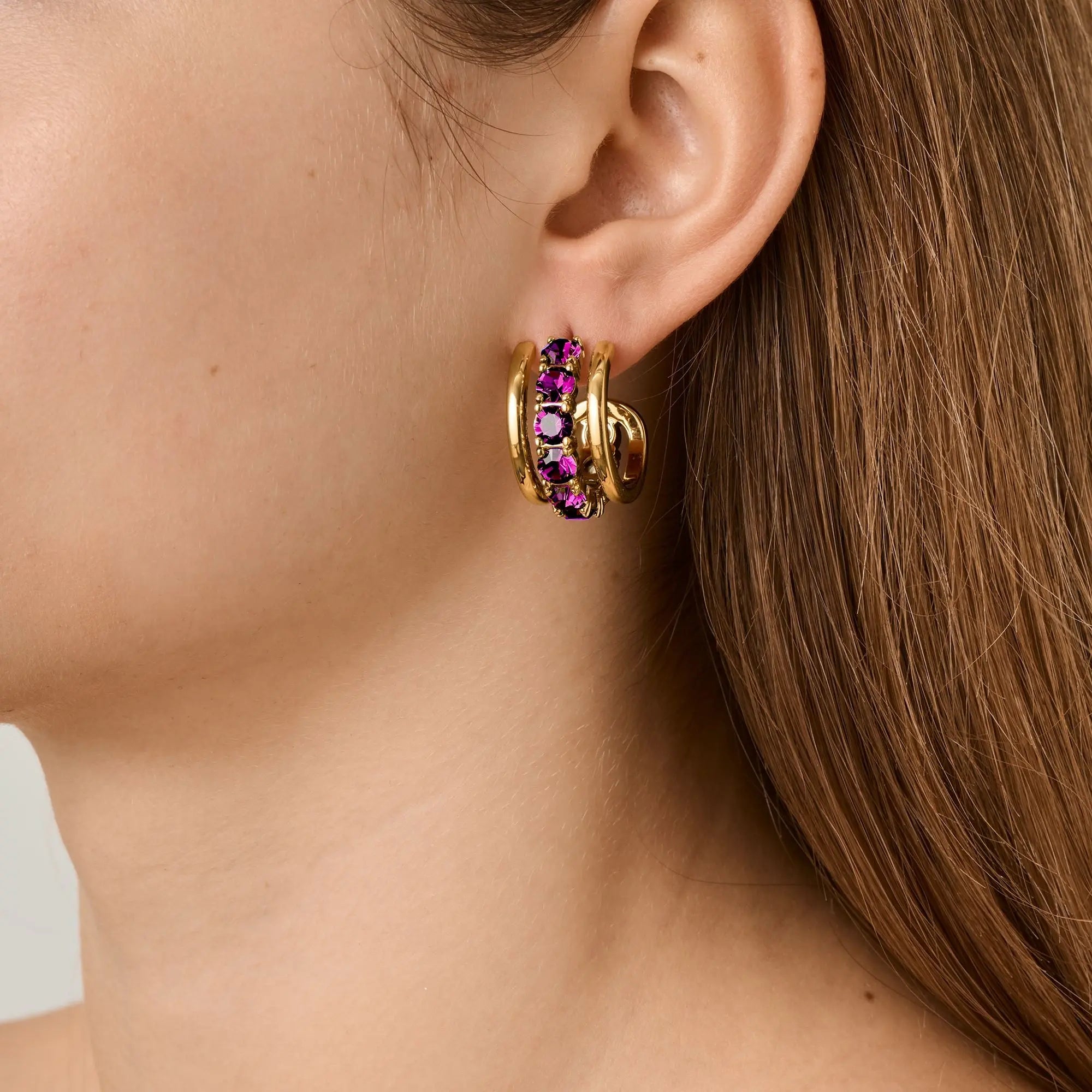 Helen Gold Earrings - Pink - Dyrberg/Kern NZ