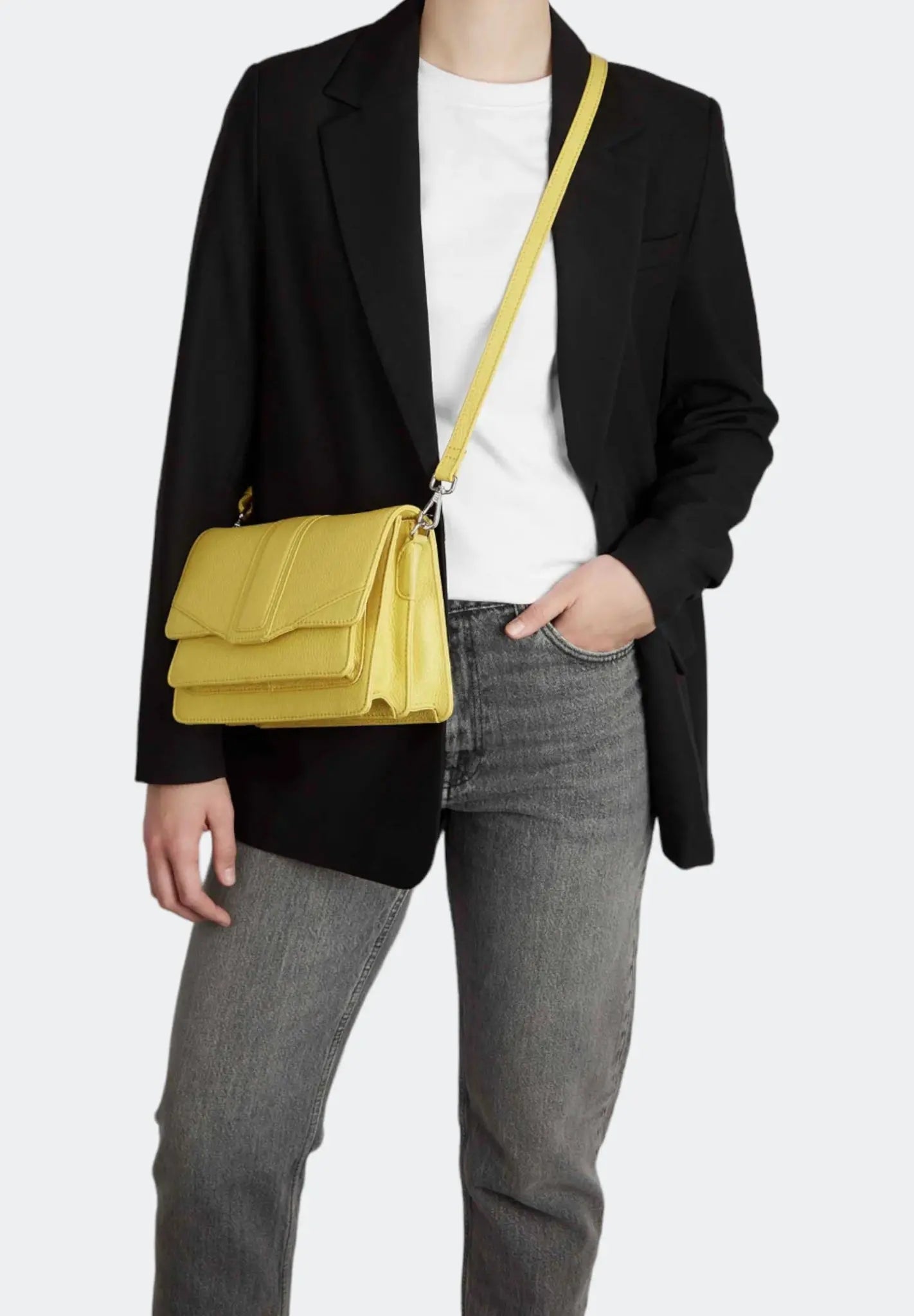 Jane Crossbody Bag, Grain, Electric Yellow - Dyrberg/Kern NZ