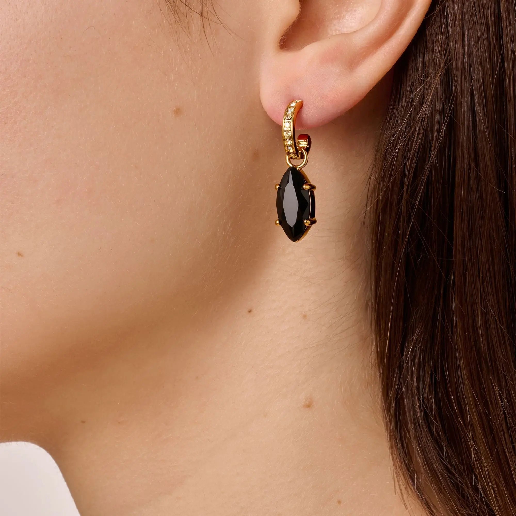 Junipe Gold Earrings - Black / Golden - Dyrberg/Kern NZ