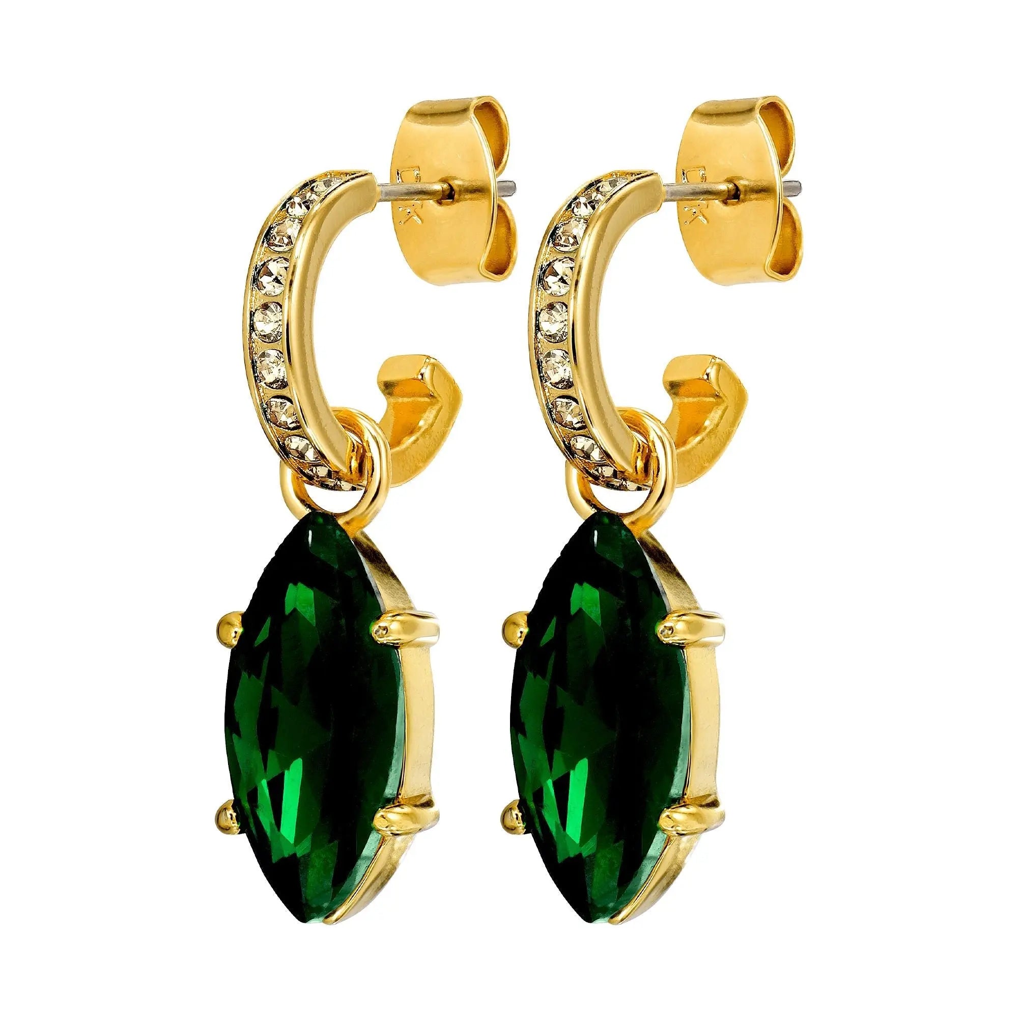 Junipe Gold Earrings - Emerald Green - Dyrberg/Kern NZ