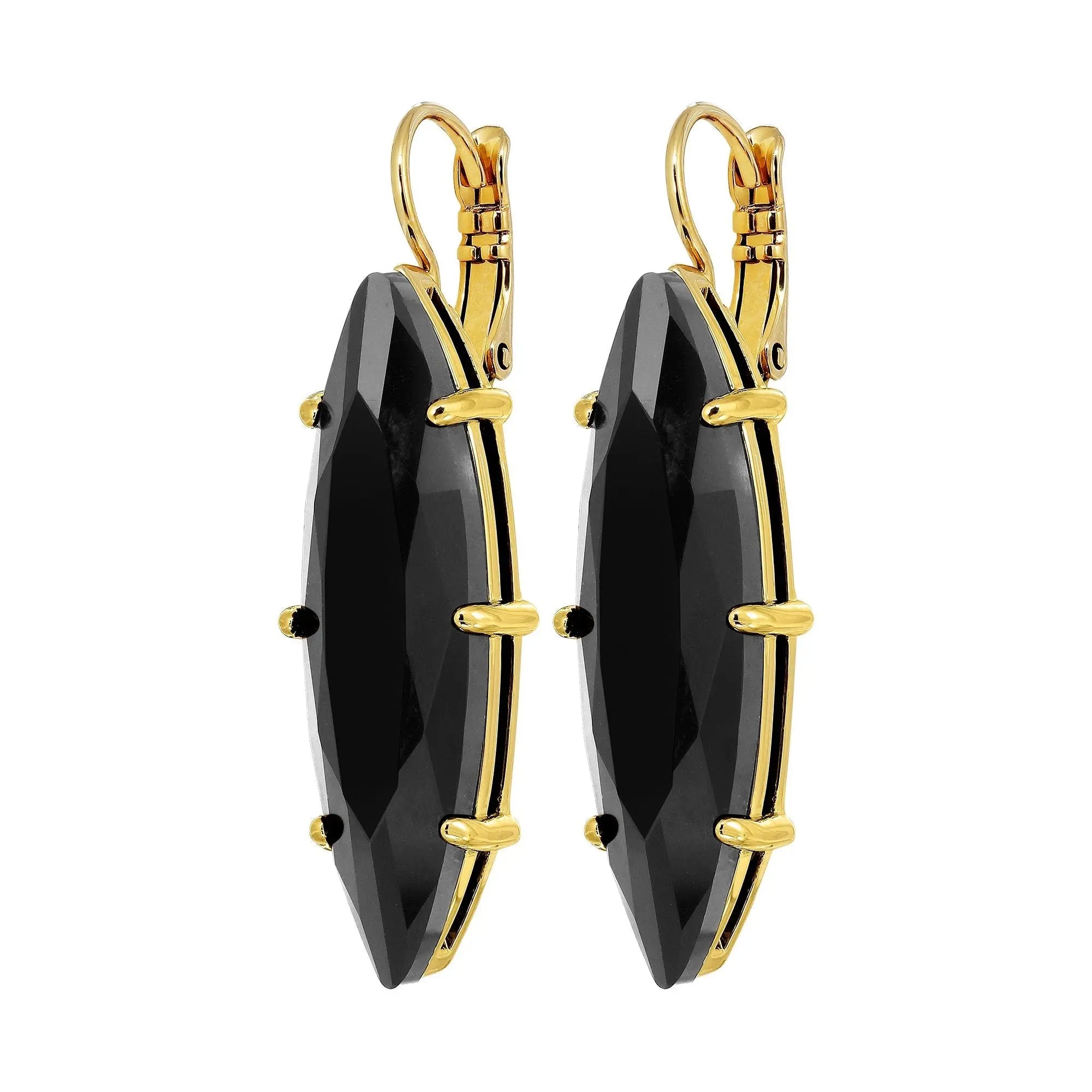 Kalay Gold Earrings - Black - Dyrberg/Kern NZ