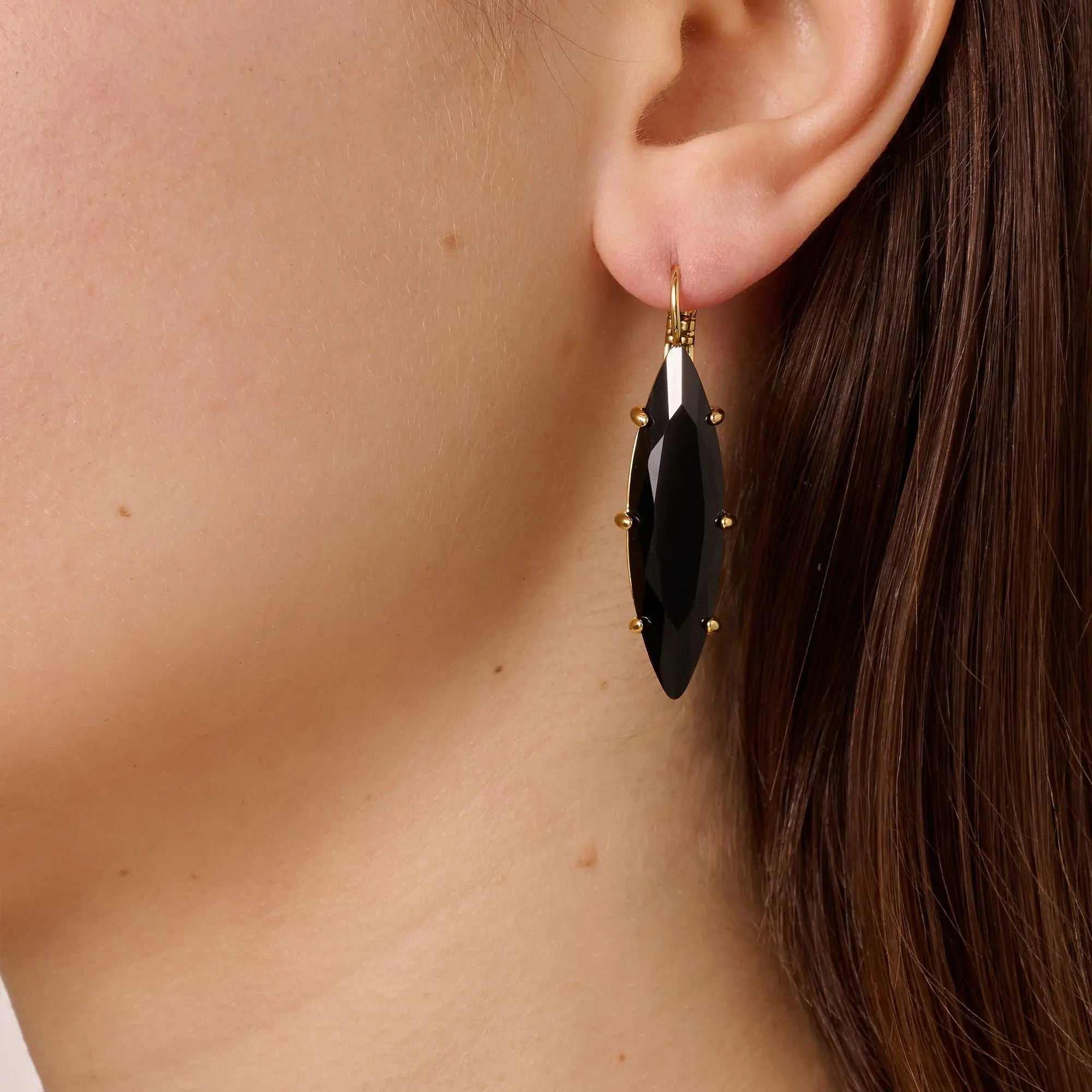 Kalay Gold Earrings - Black - Dyrberg/Kern NZ
