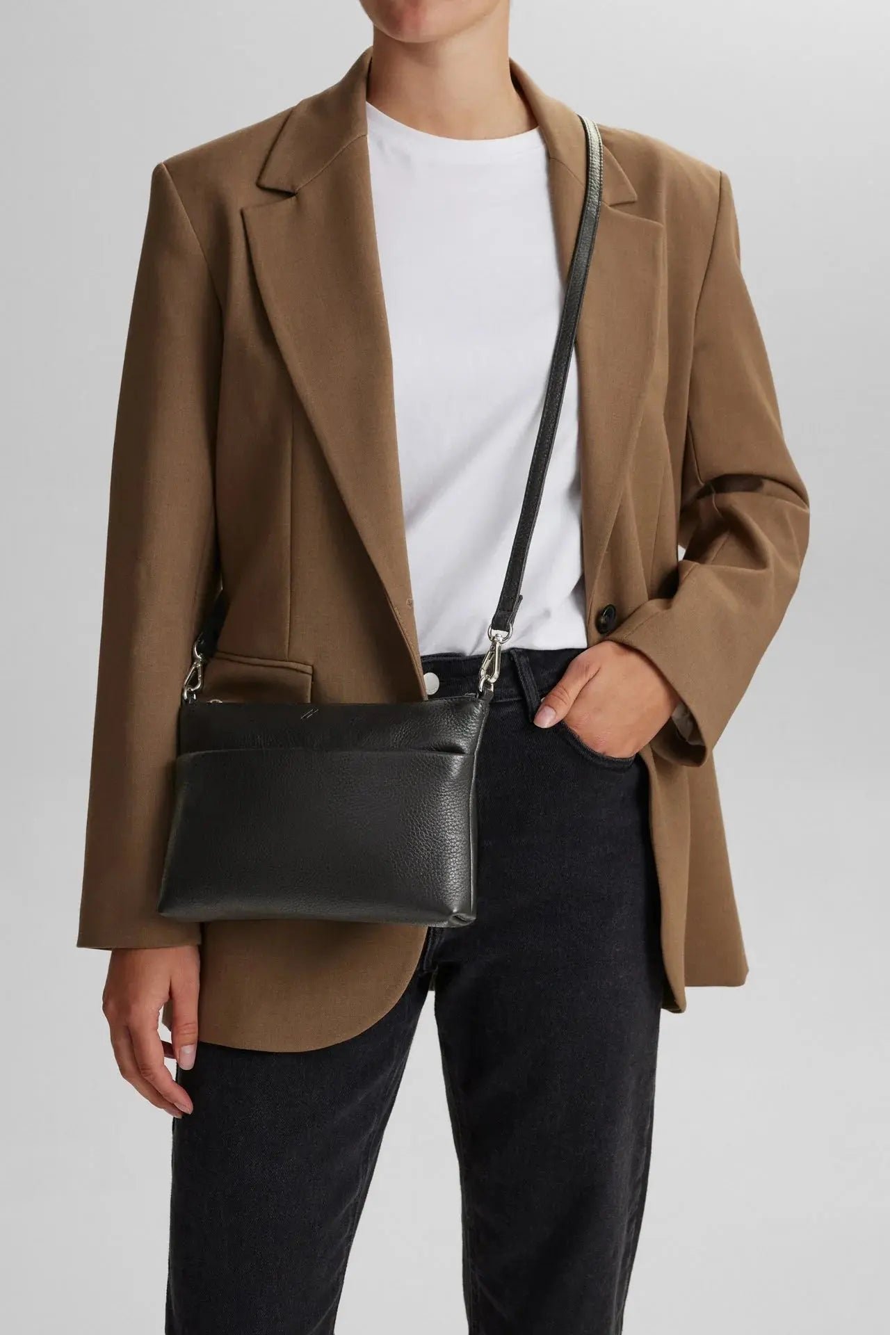Karima Crossbody Bag, Grain, Black - Dyrberg/Kern NZ