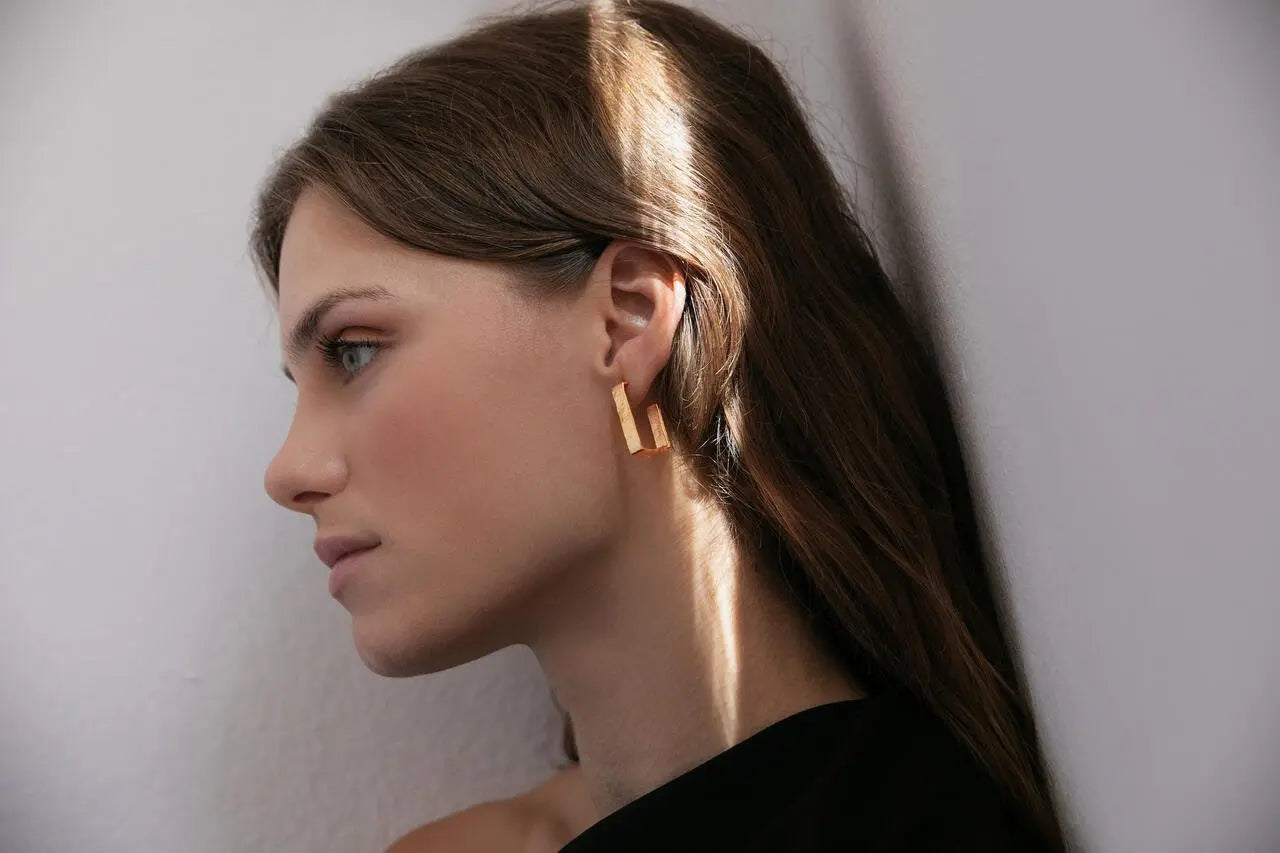 Lignis Gold Hoops Large - Dyrberg/Kern NZ