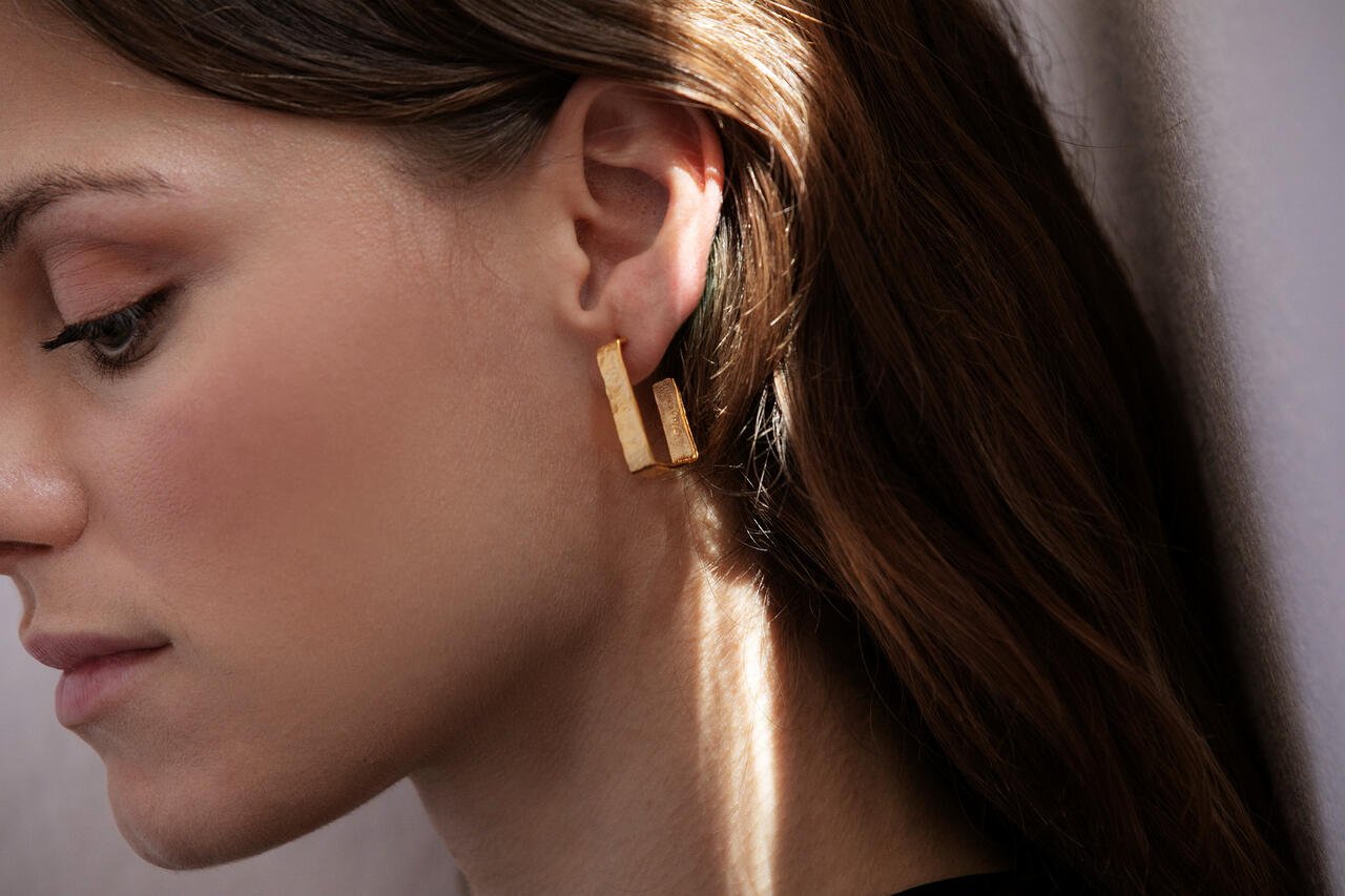 Lignis Gold Hoops Large - Dyrberg/Kern NZ