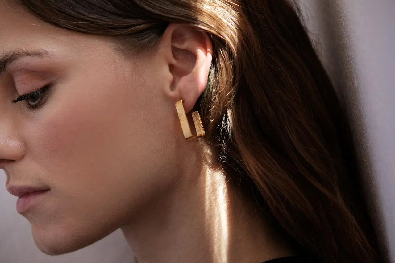 Lignis Gold Hoops Large - Dyrberg/Kern NZ