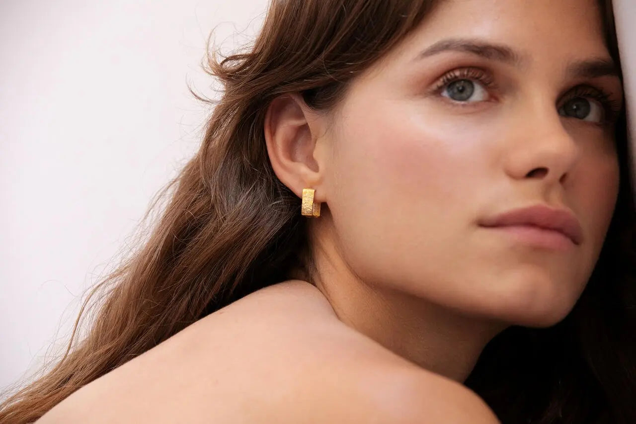 Lignis Gold Hoops Small - Dyrberg/Kern NZ