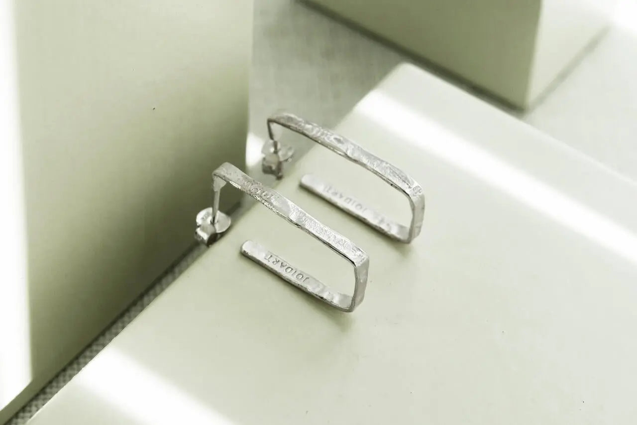 Lignis Silver Thin Hoops Large - Dyrberg/Kern NZ