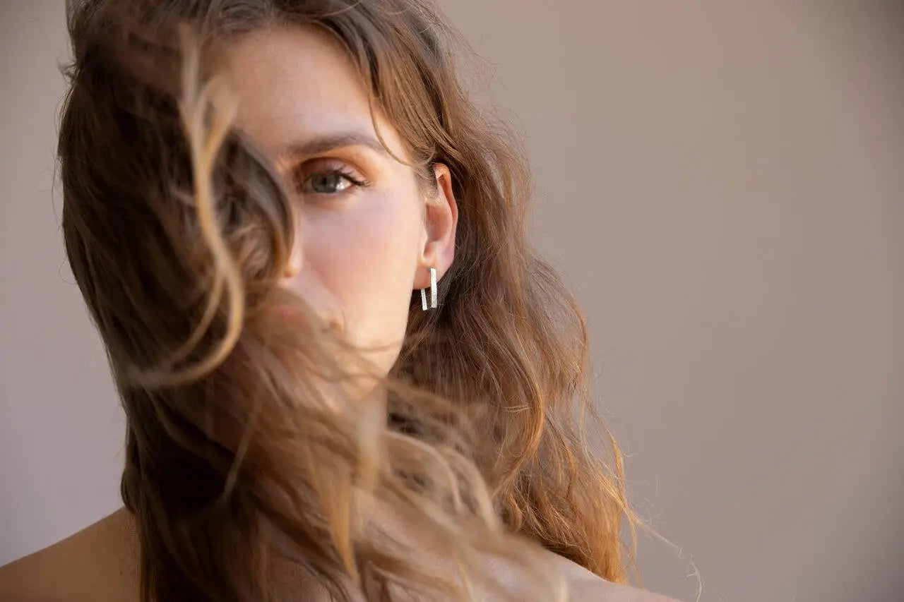 Lignis Silver Thin Hoops Medium - Dyrberg/Kern NZ