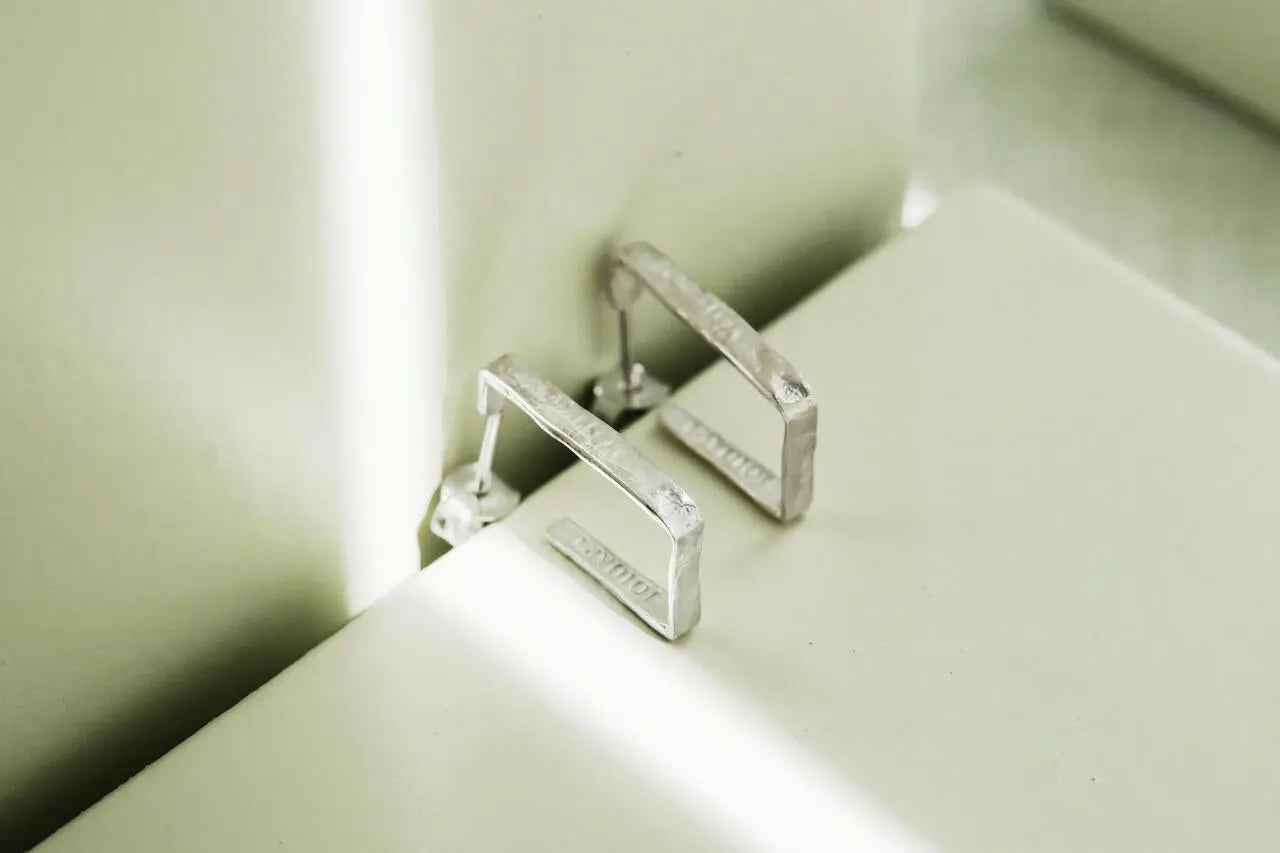 Lignis Silver Thin Hoops Medium - Dyrberg/Kern NZ