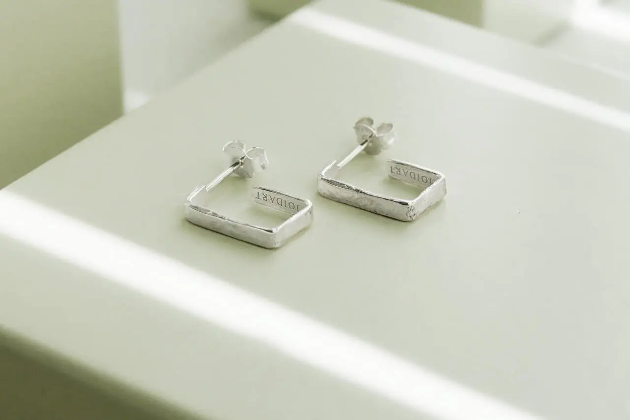 Lignis Silver Thin Hoops Small - Dyrberg/Kern NZ