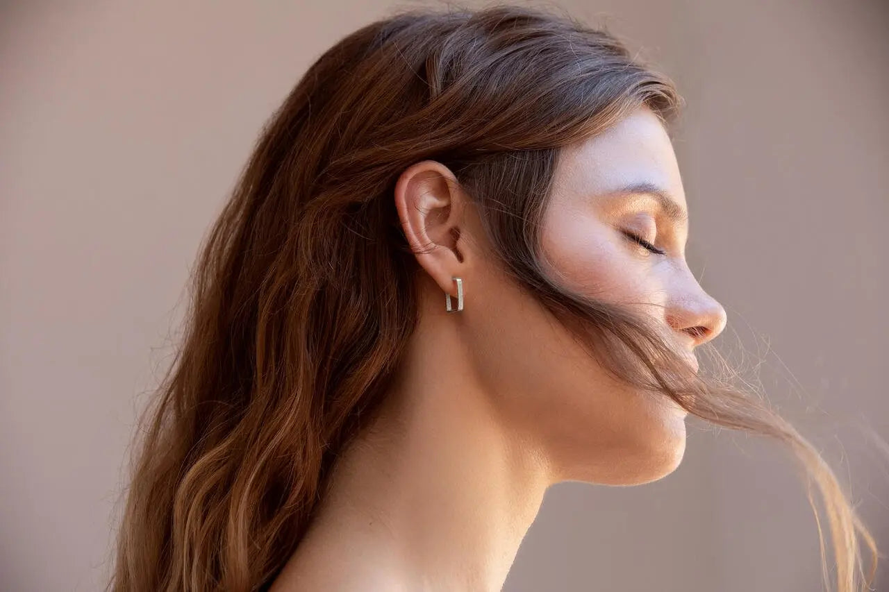 Lignis Silver Thin Hoops Small - Dyrberg/Kern NZ