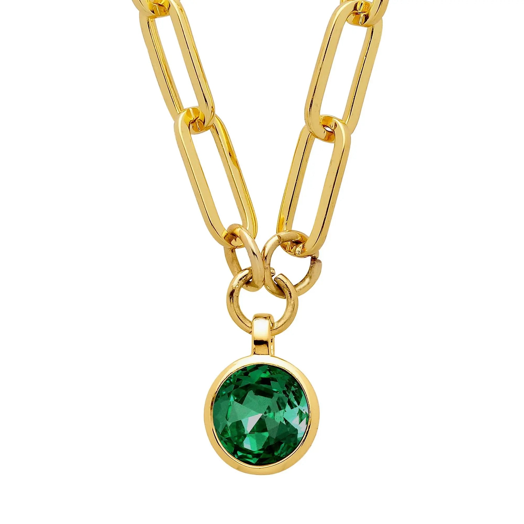 Lisanna Gold Necklace - Emerald Green - Dyrberg/Kern NZ