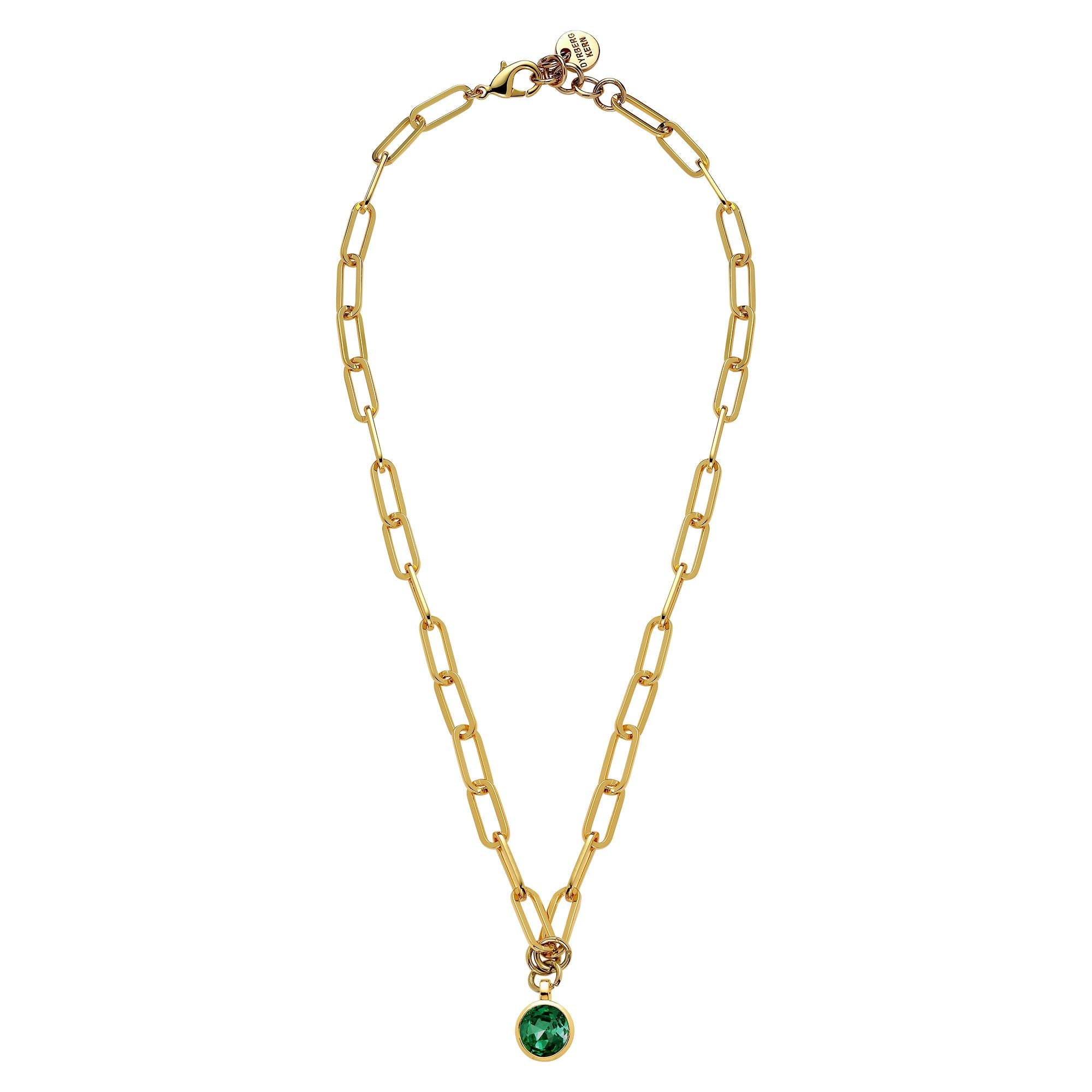 Lisanna Gold Necklace - Emerald Green - Dyrberg/Kern NZ