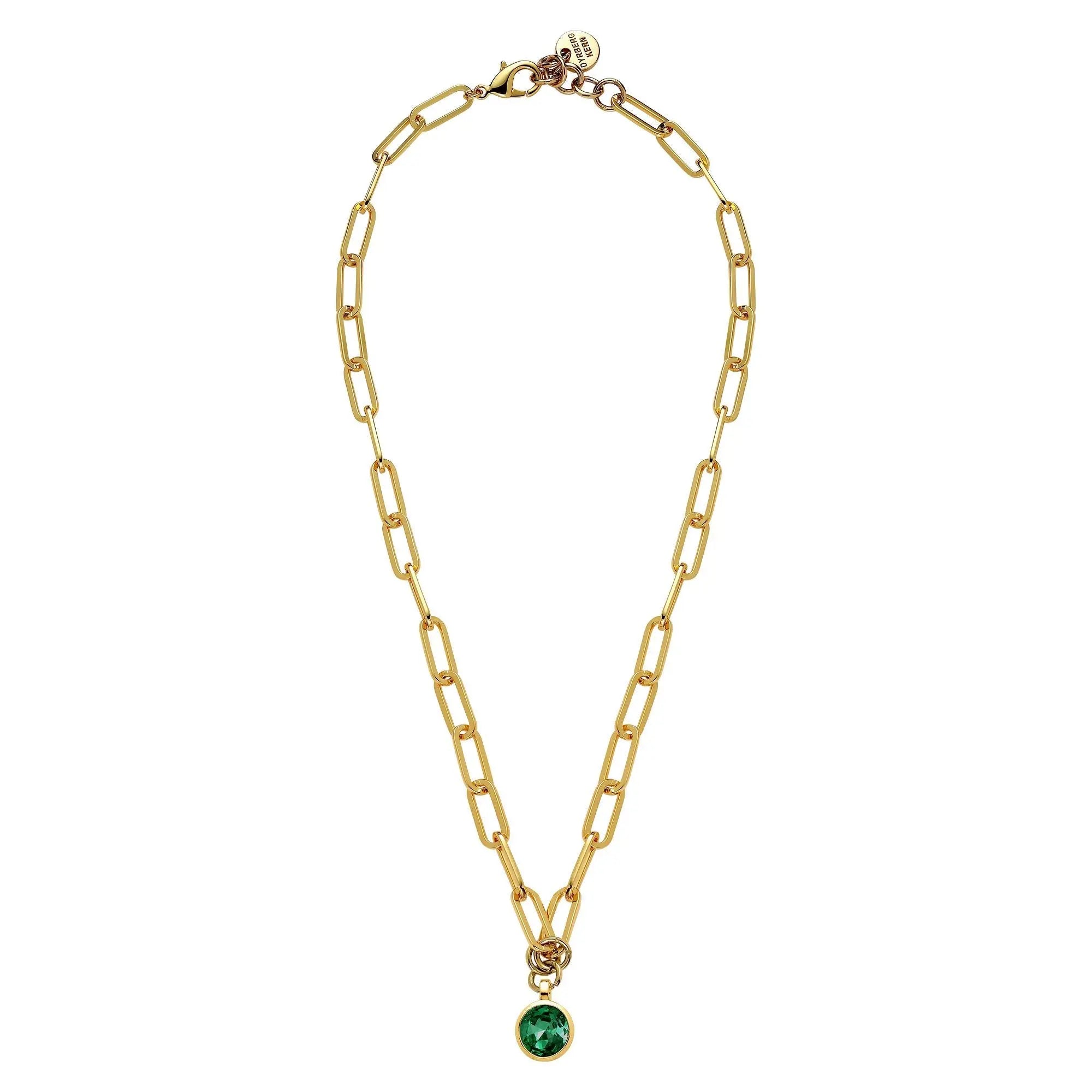 Lisanna Gold Necklace - Emerald Green - Dyrberg/Kern NZ