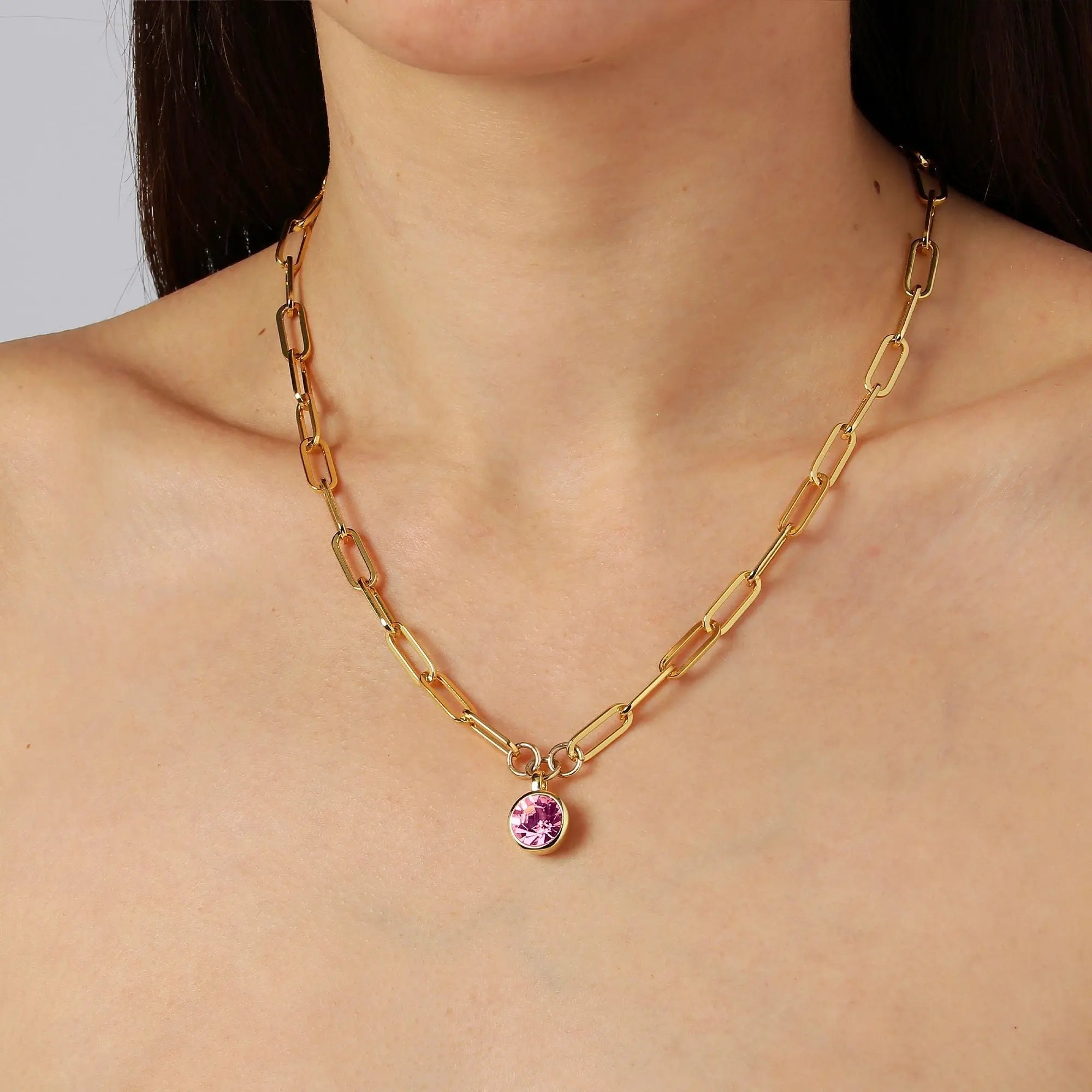 Lisanna Gold Necklace - Light Rose - Dyrberg/Kern NZ