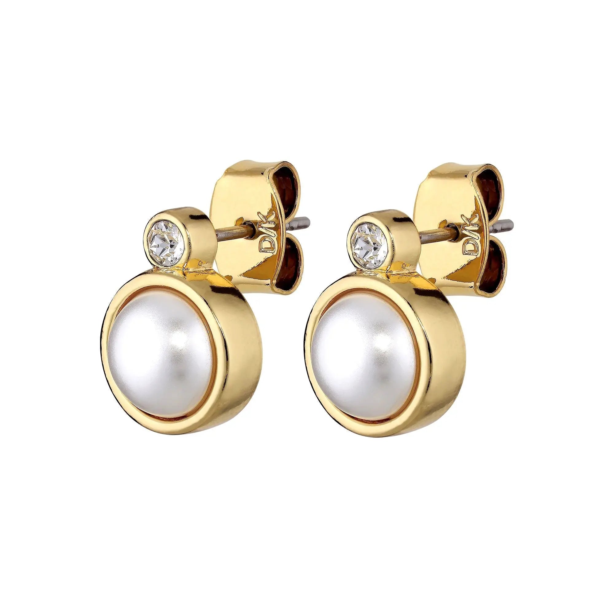 London Gold Earrings - White Pearl - Dyrberg/Kern NZ