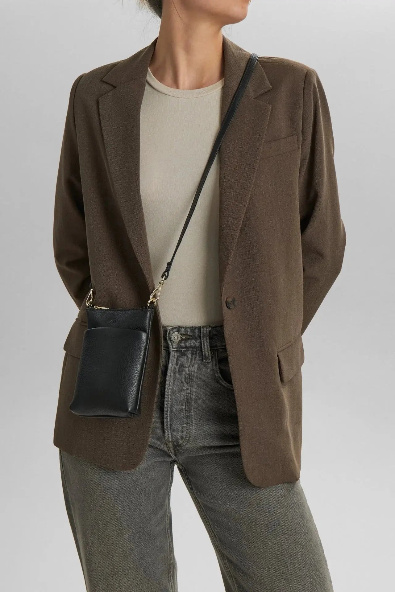 Maia Mini Cross. Bag, Grain, Black w/Gold - Dyrberg/Kern NZ