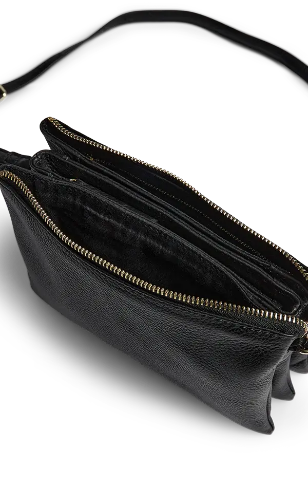 Black Leather Crossbody Bag