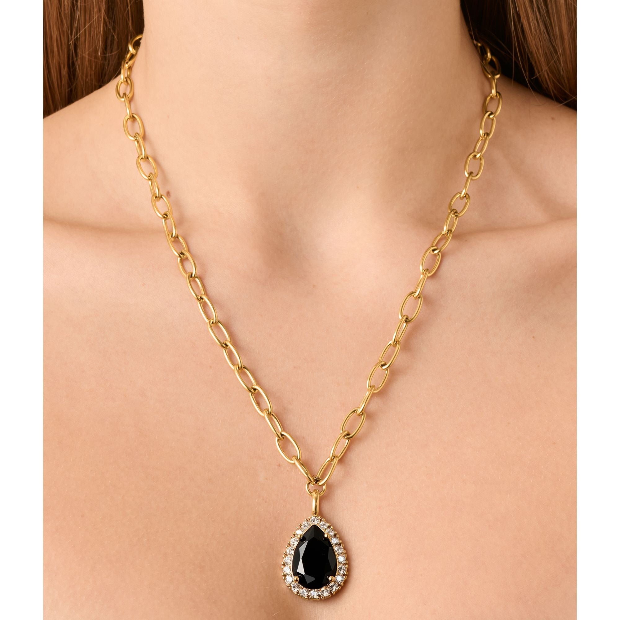 Metta Gold Necklace - Black /Golden - Dyrberg/Kern NZ