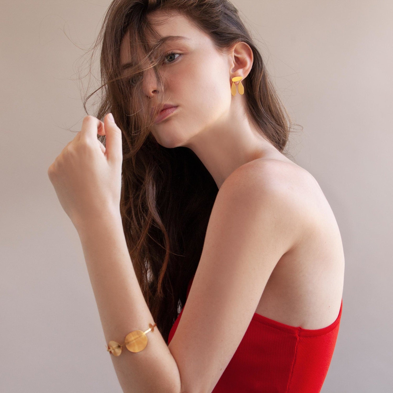 Miro Dangling Gold Earrings - Dyrberg/Kern NZ