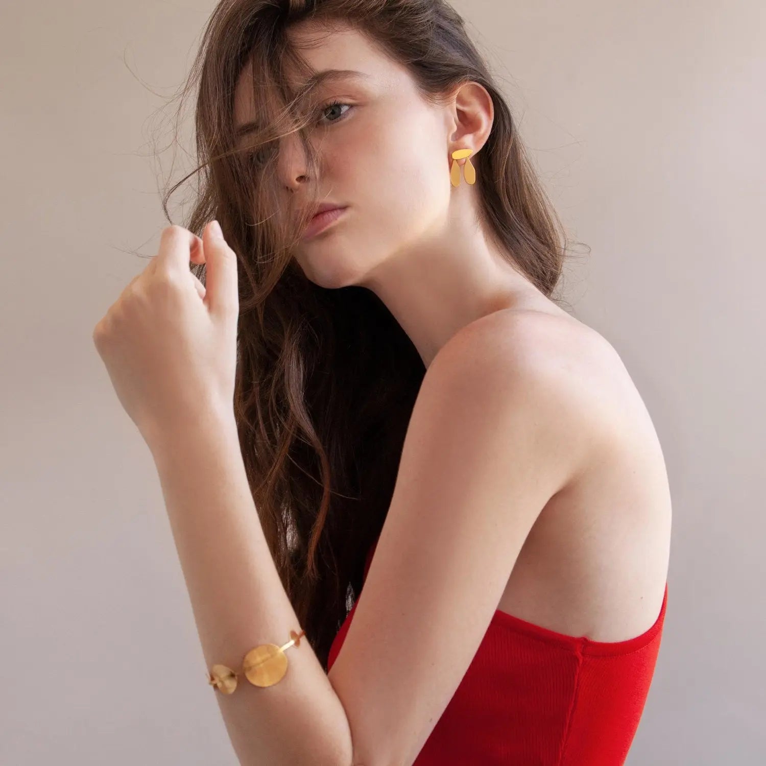 Miro Dangling Gold Earrings - Dyrberg/Kern NZ