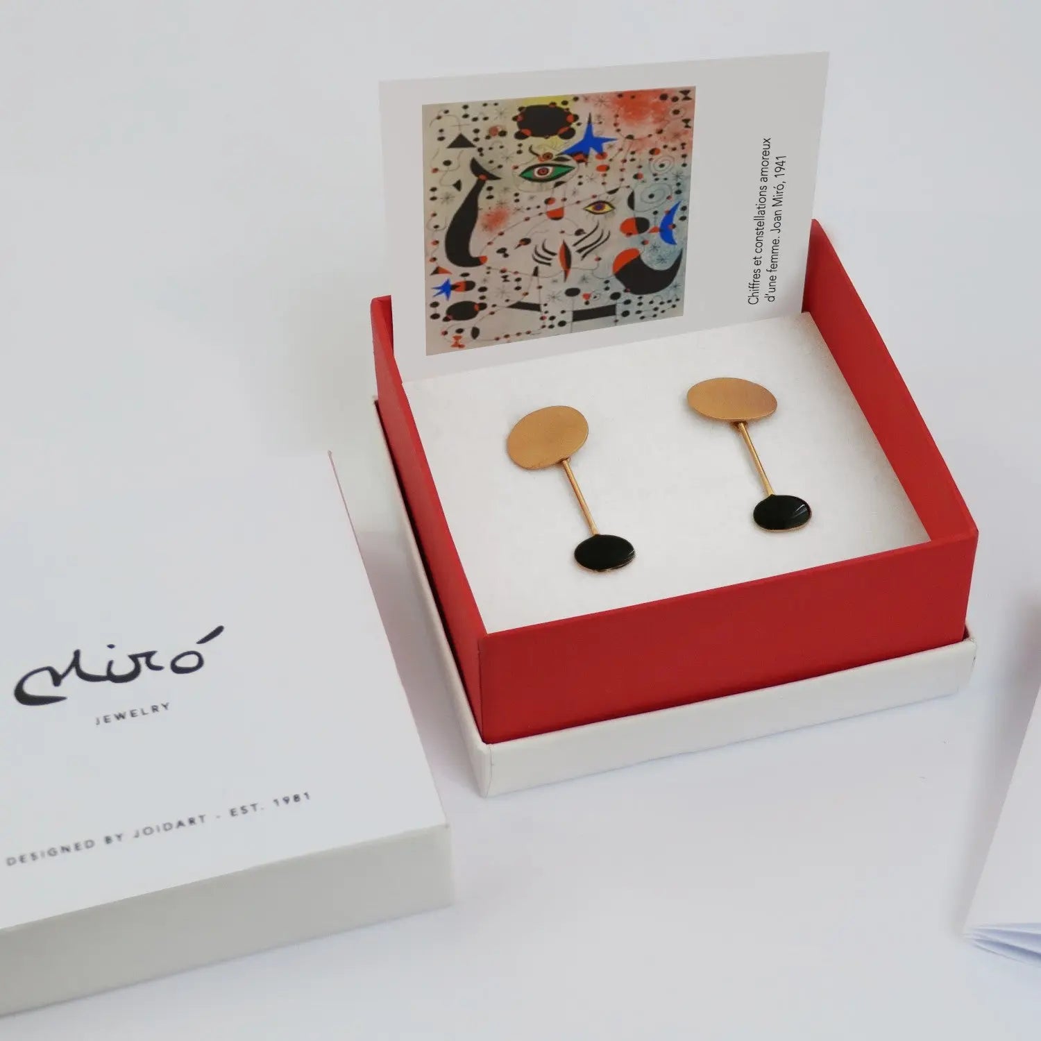 Miro Gold Earrings Black Drop - Dyrberg/Kern NZ