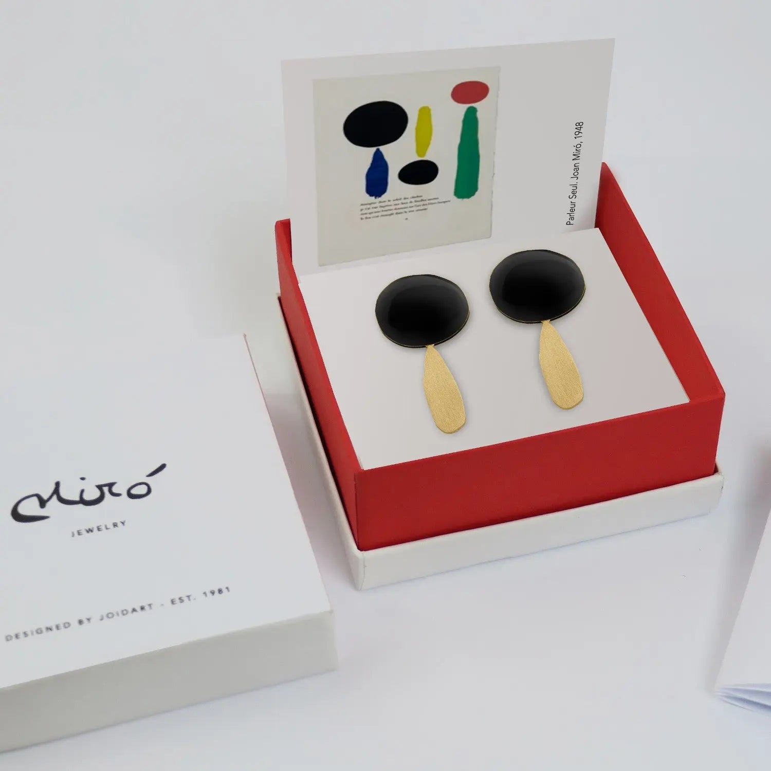 Miro Gold Earrings Black Drop Large - Dyrberg/Kern NZ