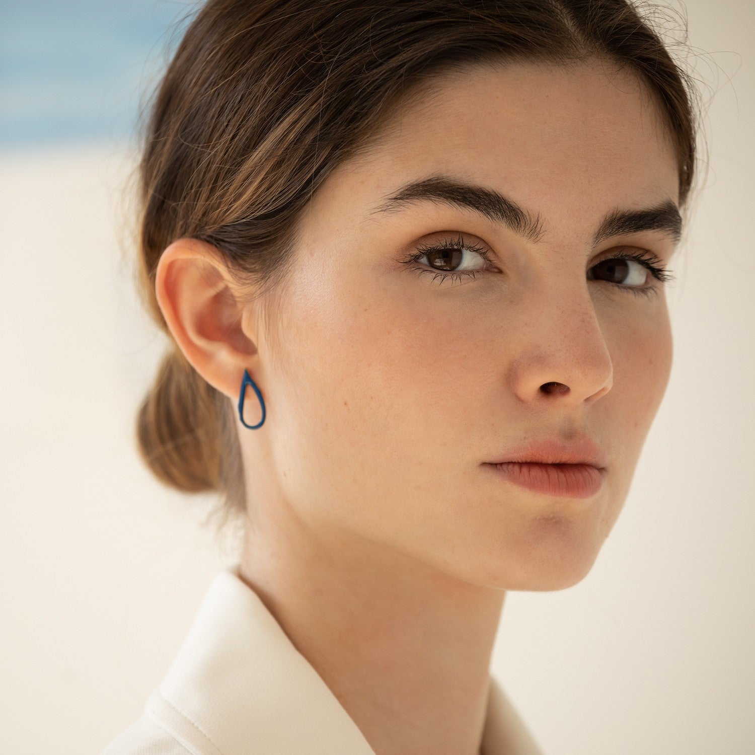 Miro Gold Earrings Blue Drop - Dyrberg/Kern NZ