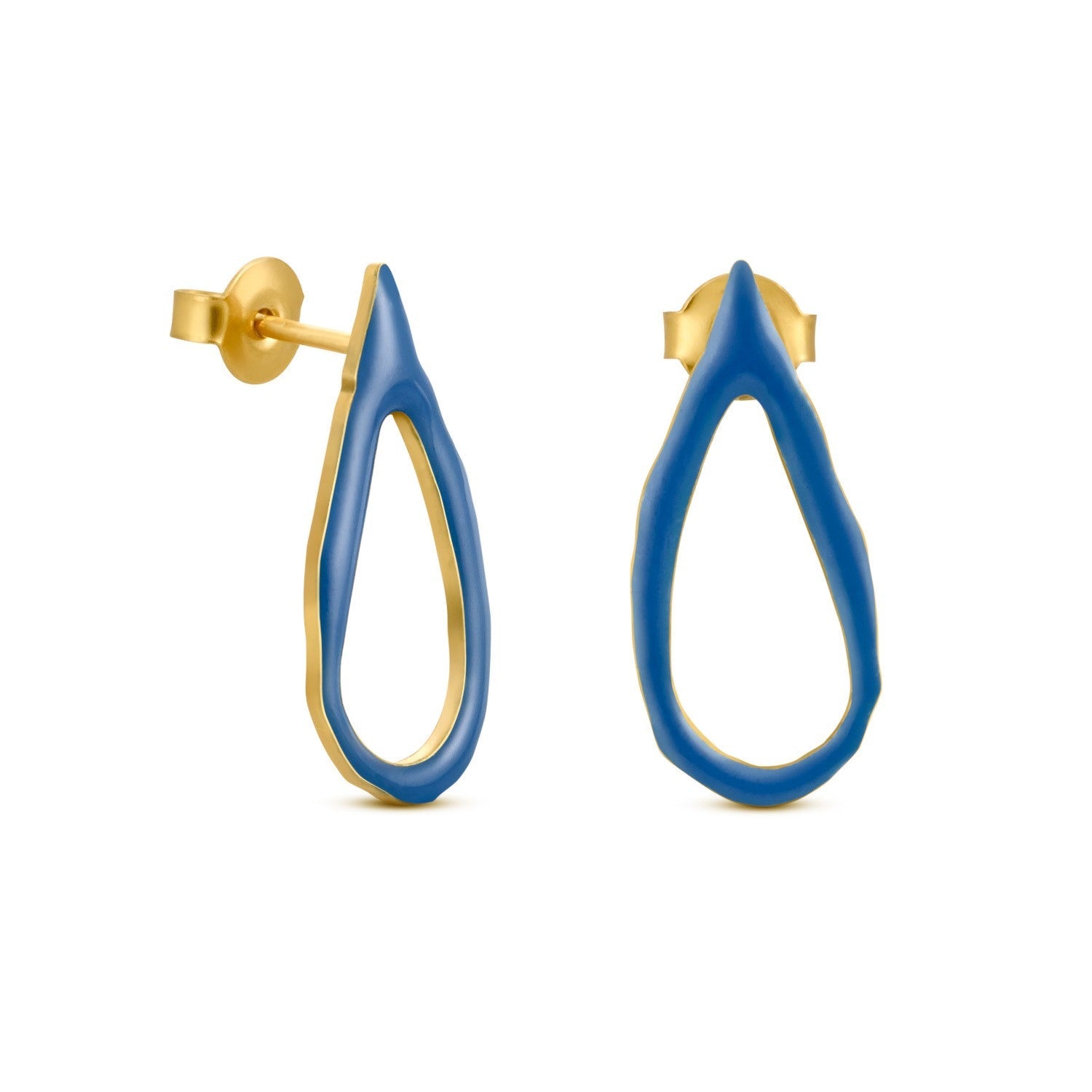 Miro Gold Earrings Blue Drop - Dyrberg/Kern NZ