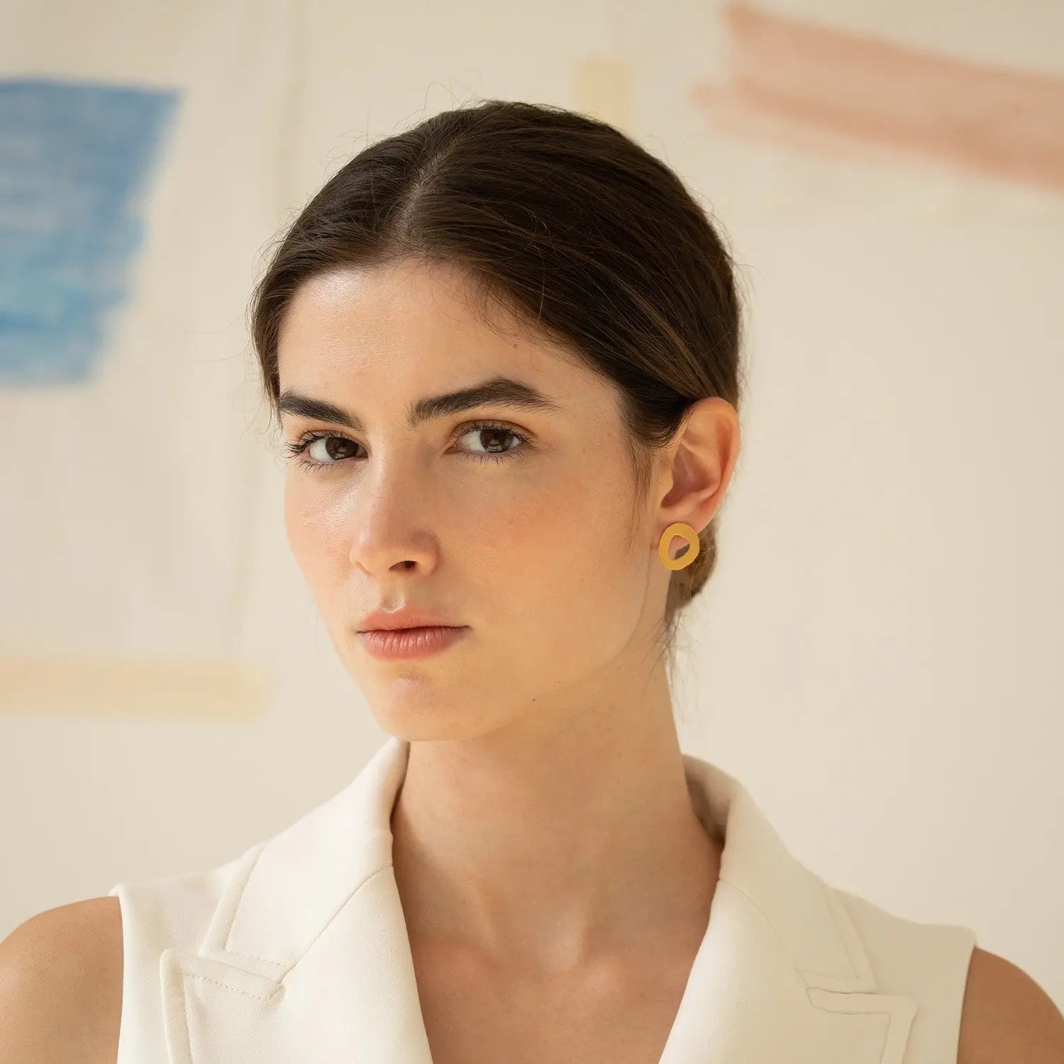 Miro Gold Earrings Circle - Dyrberg/Kern NZ