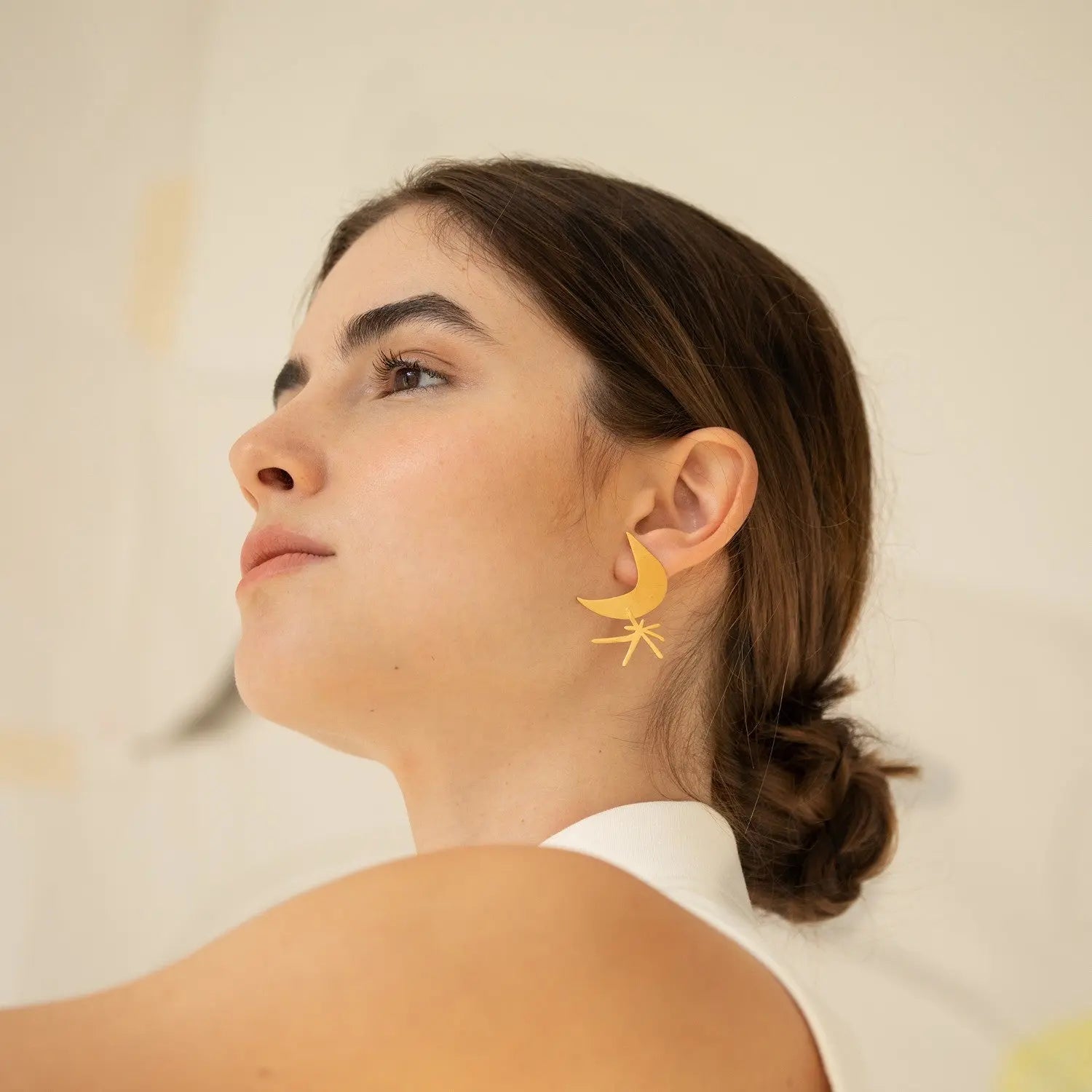Miro Gold Earrings Moon and Star - Dyrberg/Kern NZ