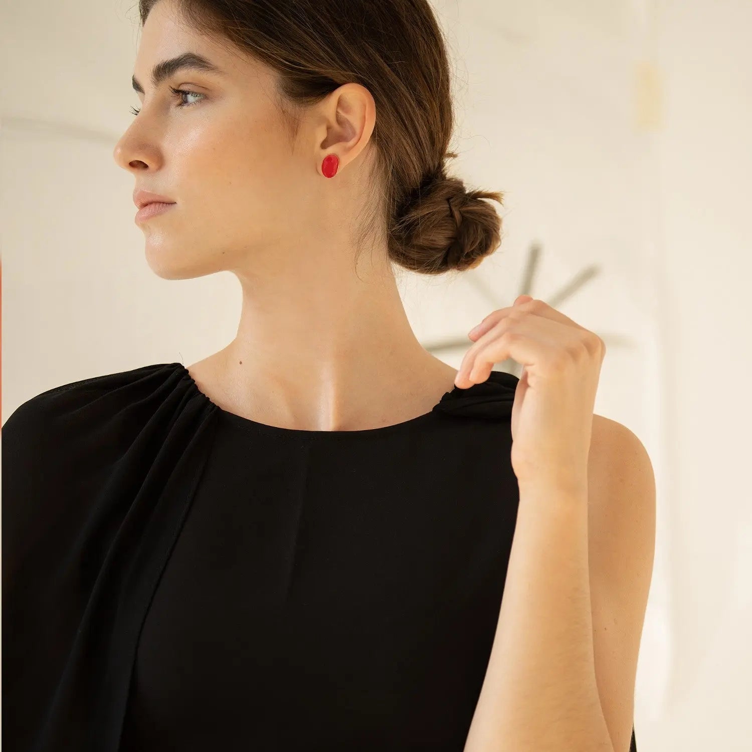 Miro Gold Earrings Red - Dyrberg/Kern NZ