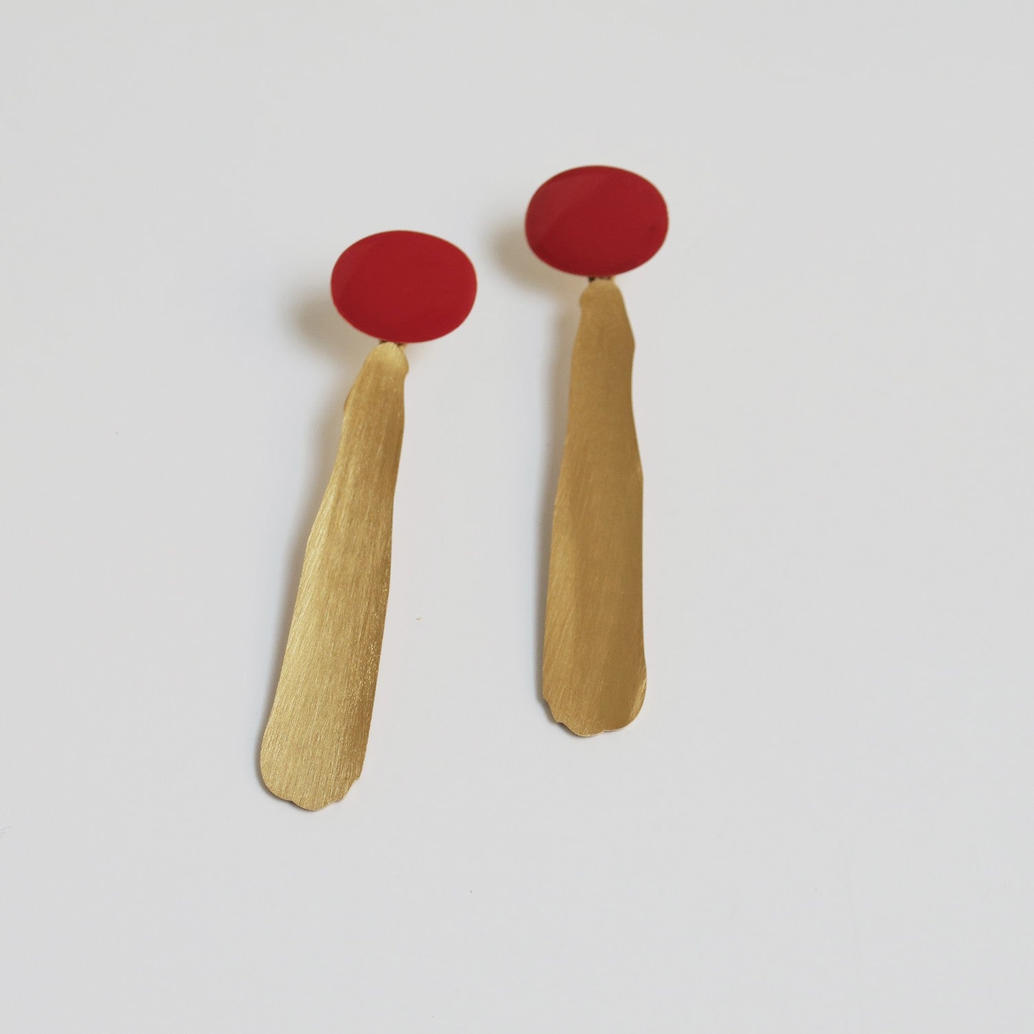 Miro Gold Earrings Red Drop Large - Dyrberg/Kern NZ