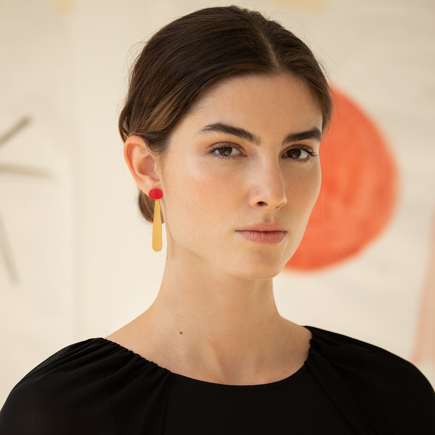 Miro Gold Earrings Red Drop Large - Dyrberg/Kern NZ