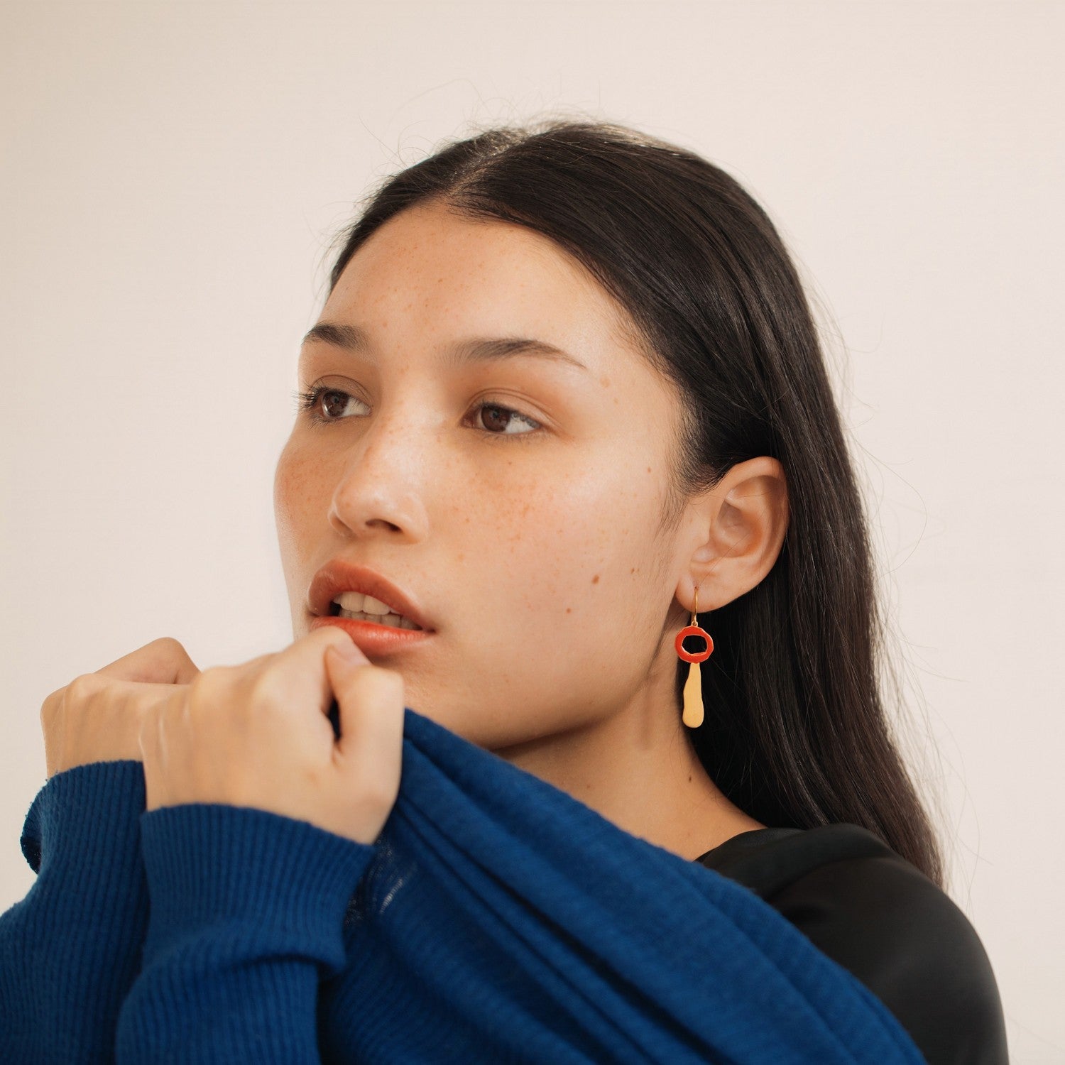 Miro Gold Hook Earrings Red - Dyrberg/Kern NZ