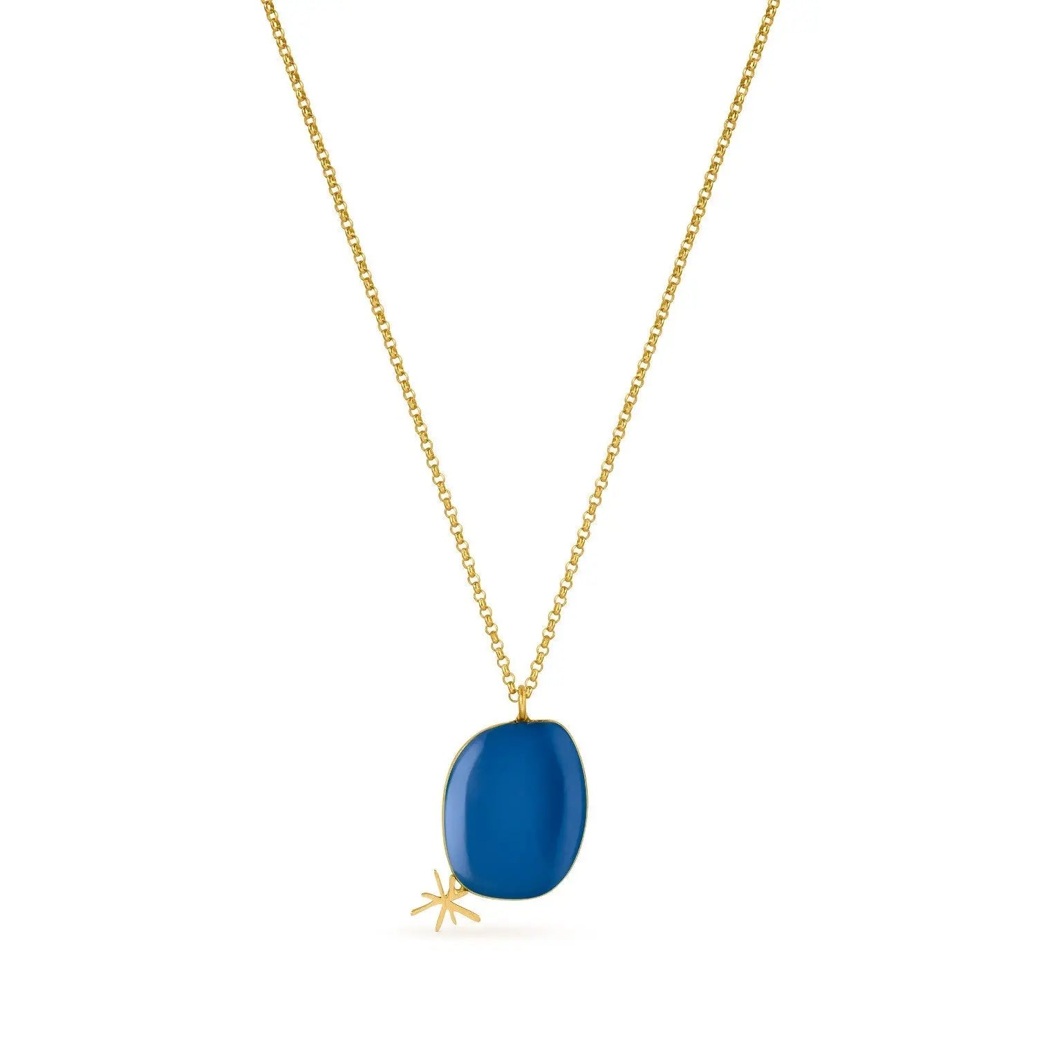 Miro Gold Necklace Blue Pendant - Dyrberg/Kern NZ