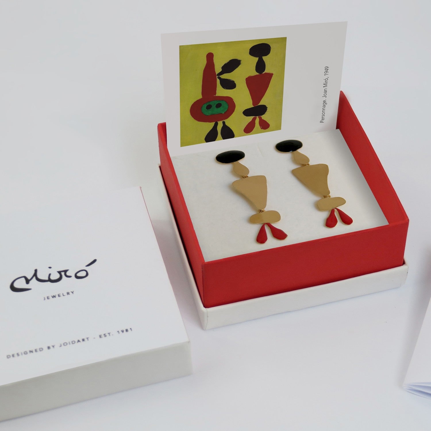 Miro Gold Statement Earrings Black and Red - Dyrberg/Kern NZ