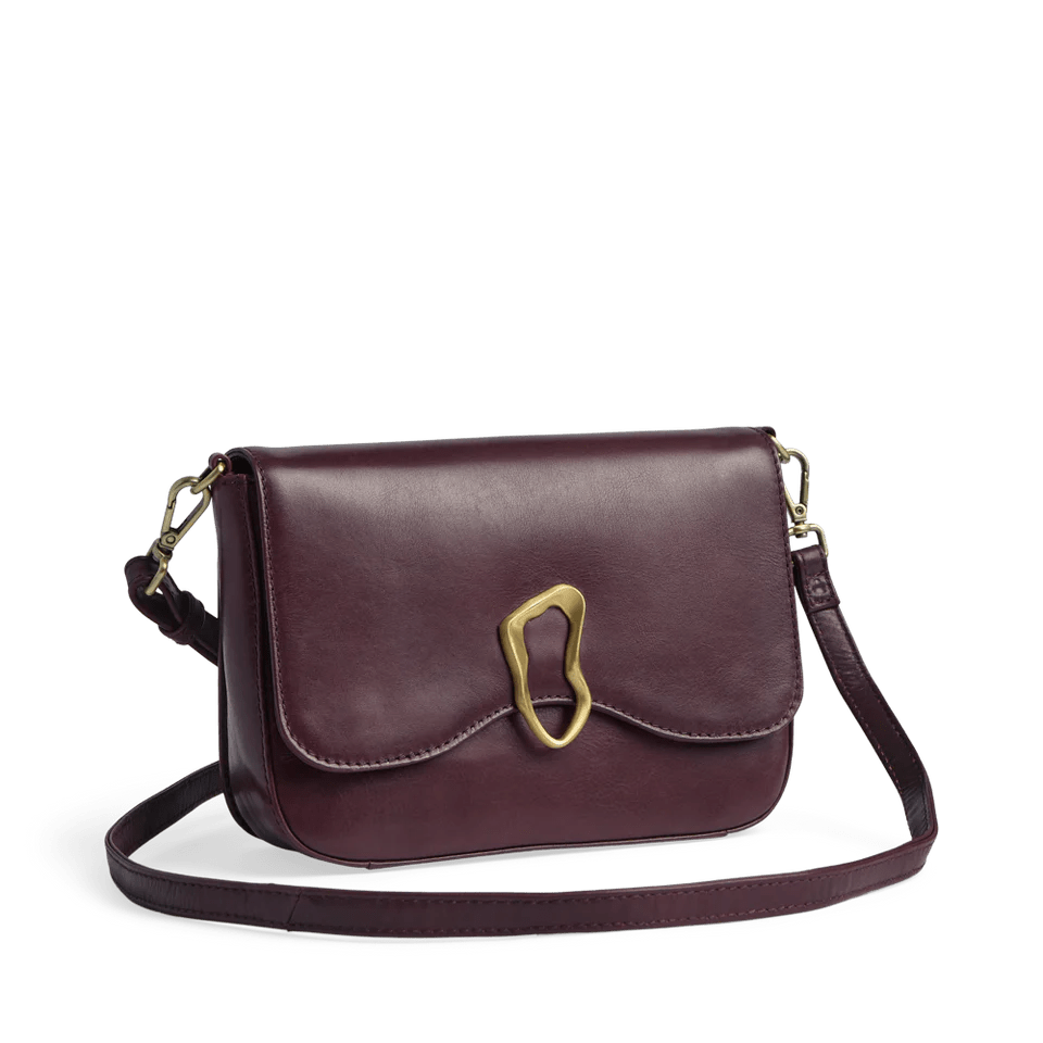 Morgana Cross. Bag, Antique, Burgundy w/Brushed Gold - Dyrberg/Kern NZ