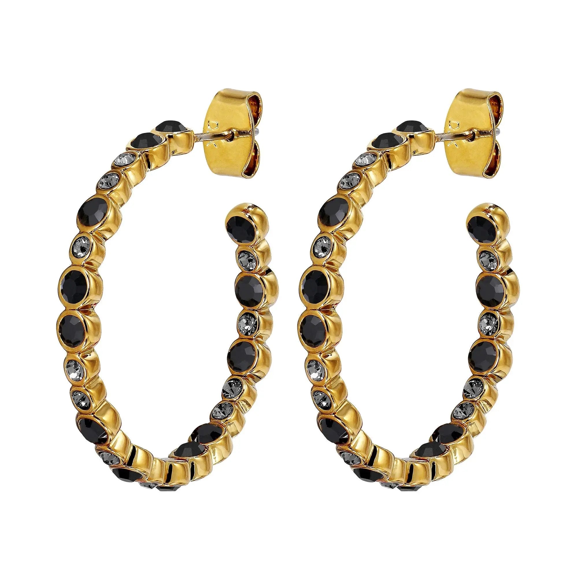 Nandita Gold Earrings - Black - Dyrberg/Kern NZ