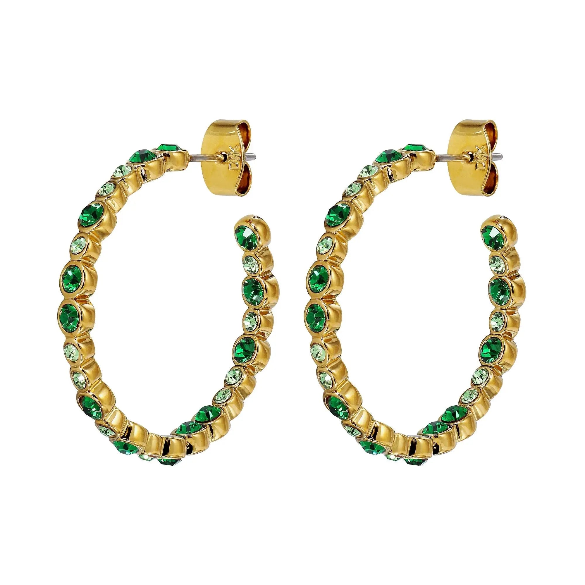 Nandita Gold Earrings - Emerald Green - Dyrberg/Kern NZ