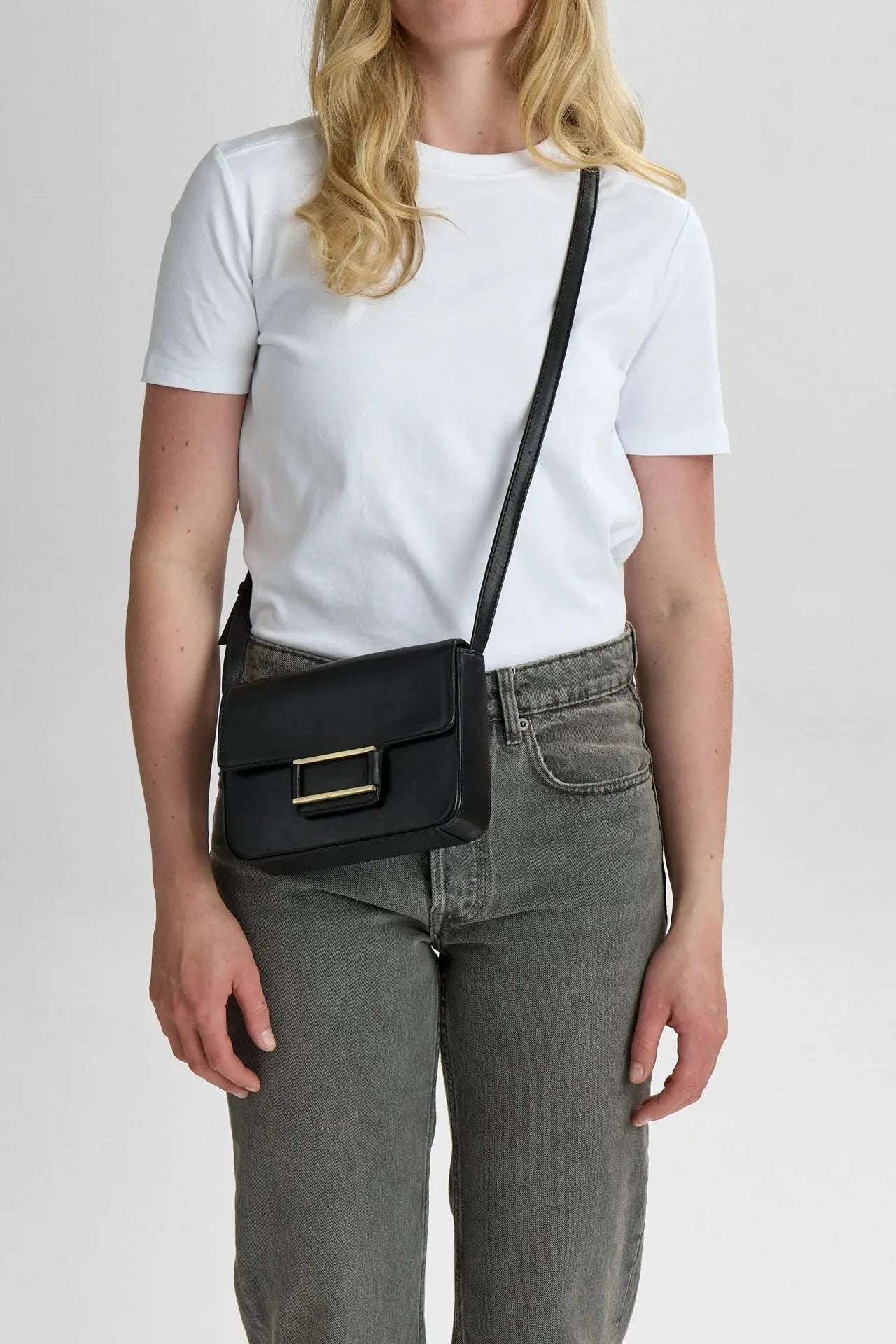 Noelle Crossbody Bag, Antique, Black w/Brushed Gold - Dyrberg/Kern NZ