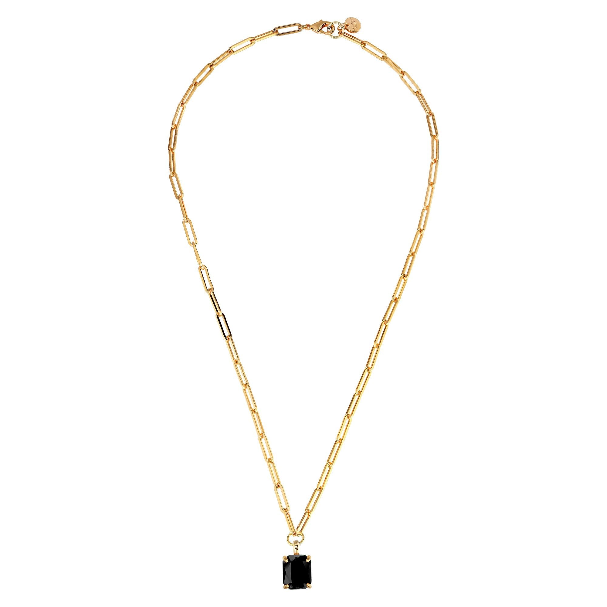 Octa Gold Necklace - Black - Dyrberg/Kern NZ