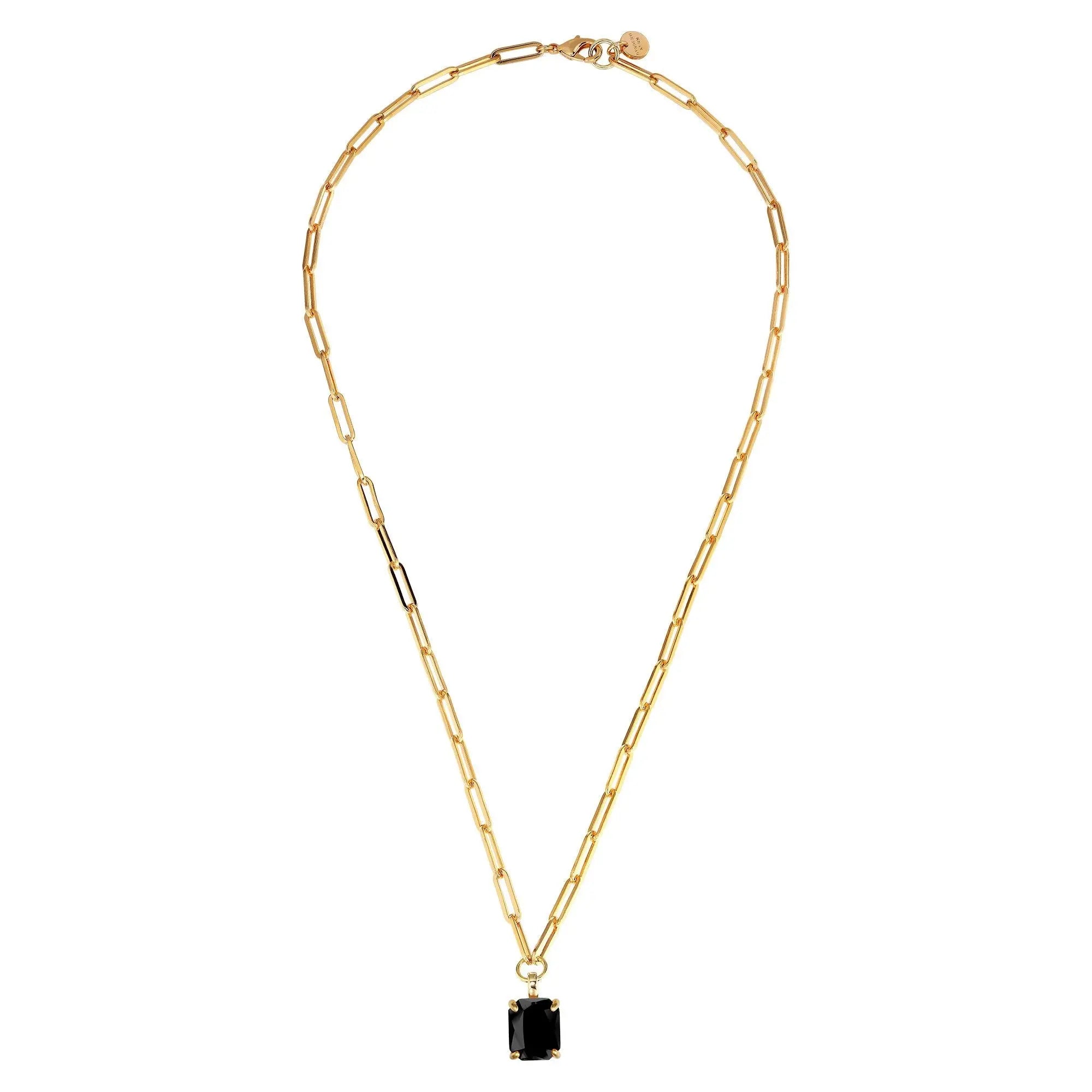 Octa Gold Necklace - Black - Dyrberg/Kern NZ
