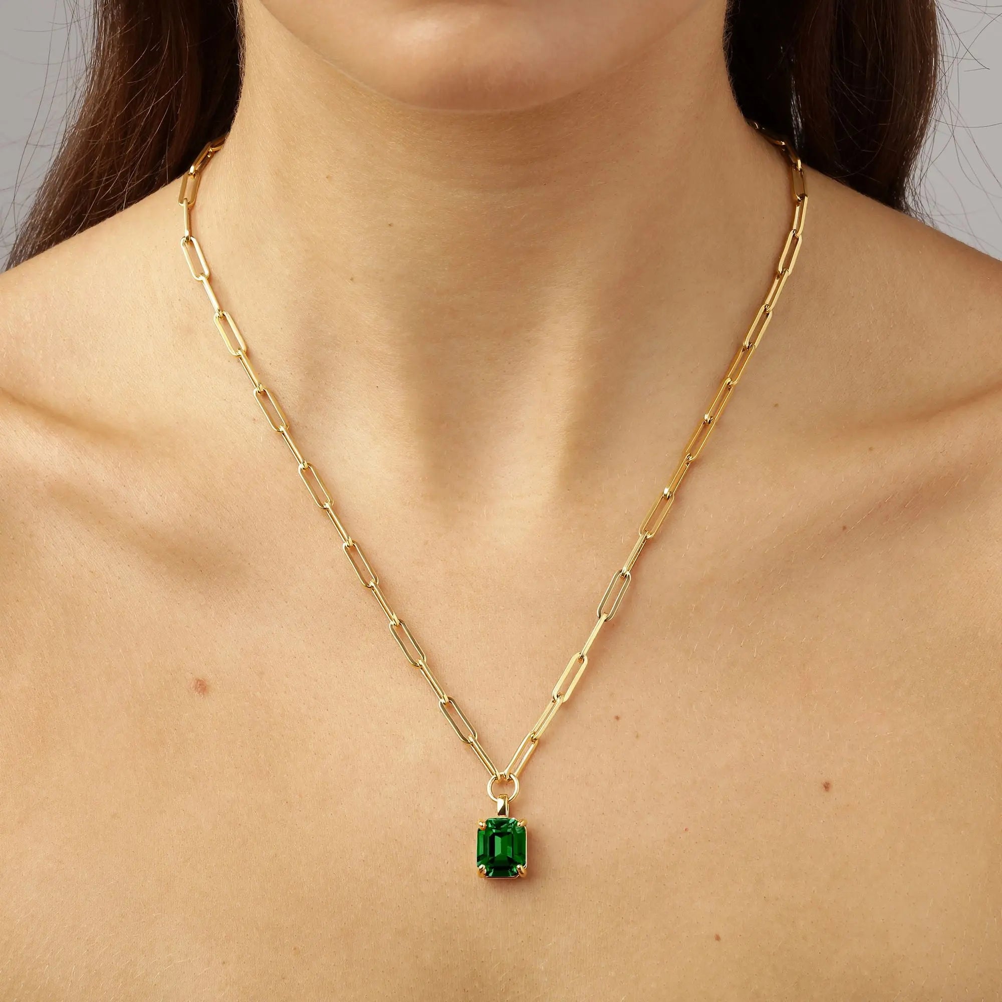 Octa Gold Necklace - Emerald Green - Dyrberg/Kern NZ