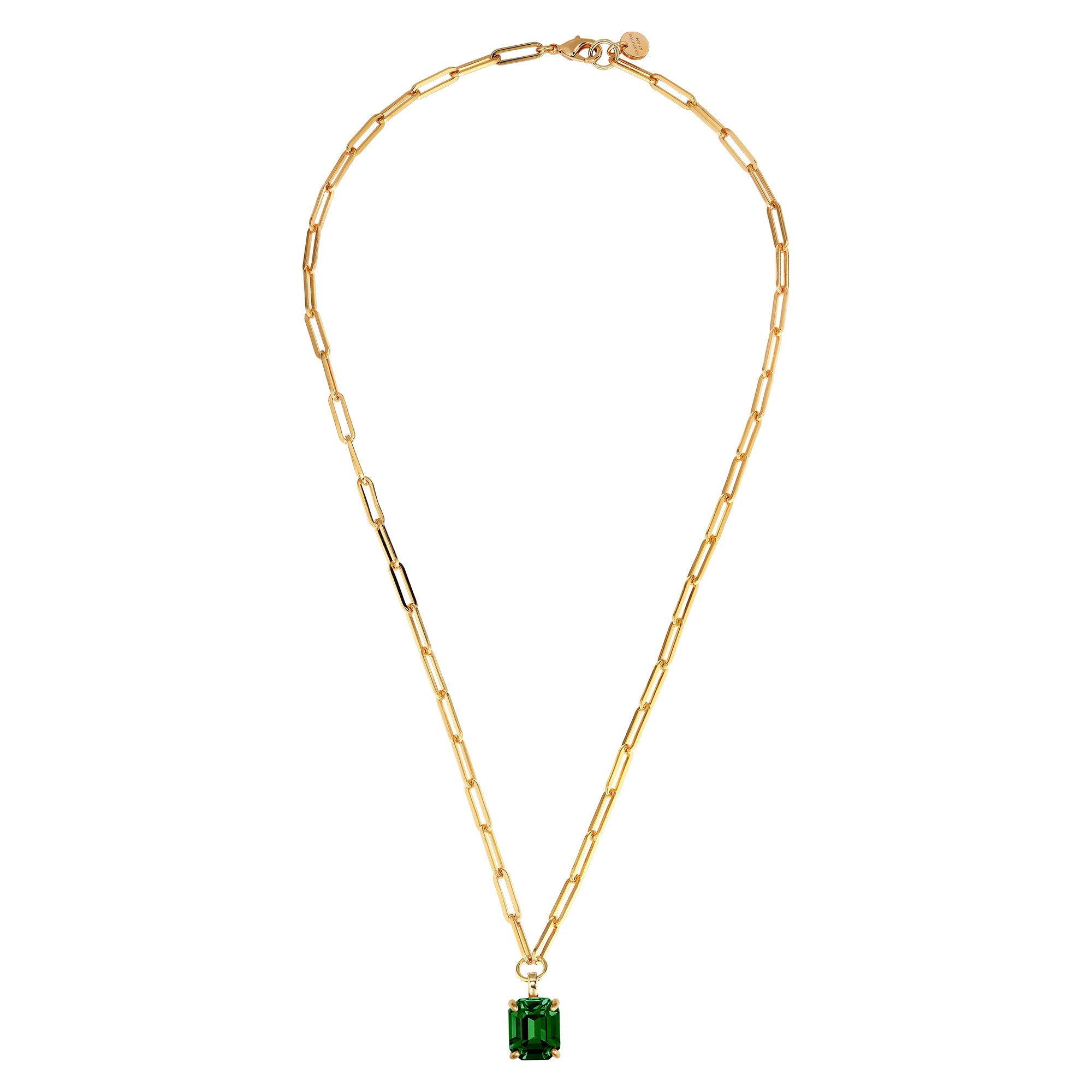 Octa Gold Necklace - Emerald Green - Dyrberg/Kern NZ