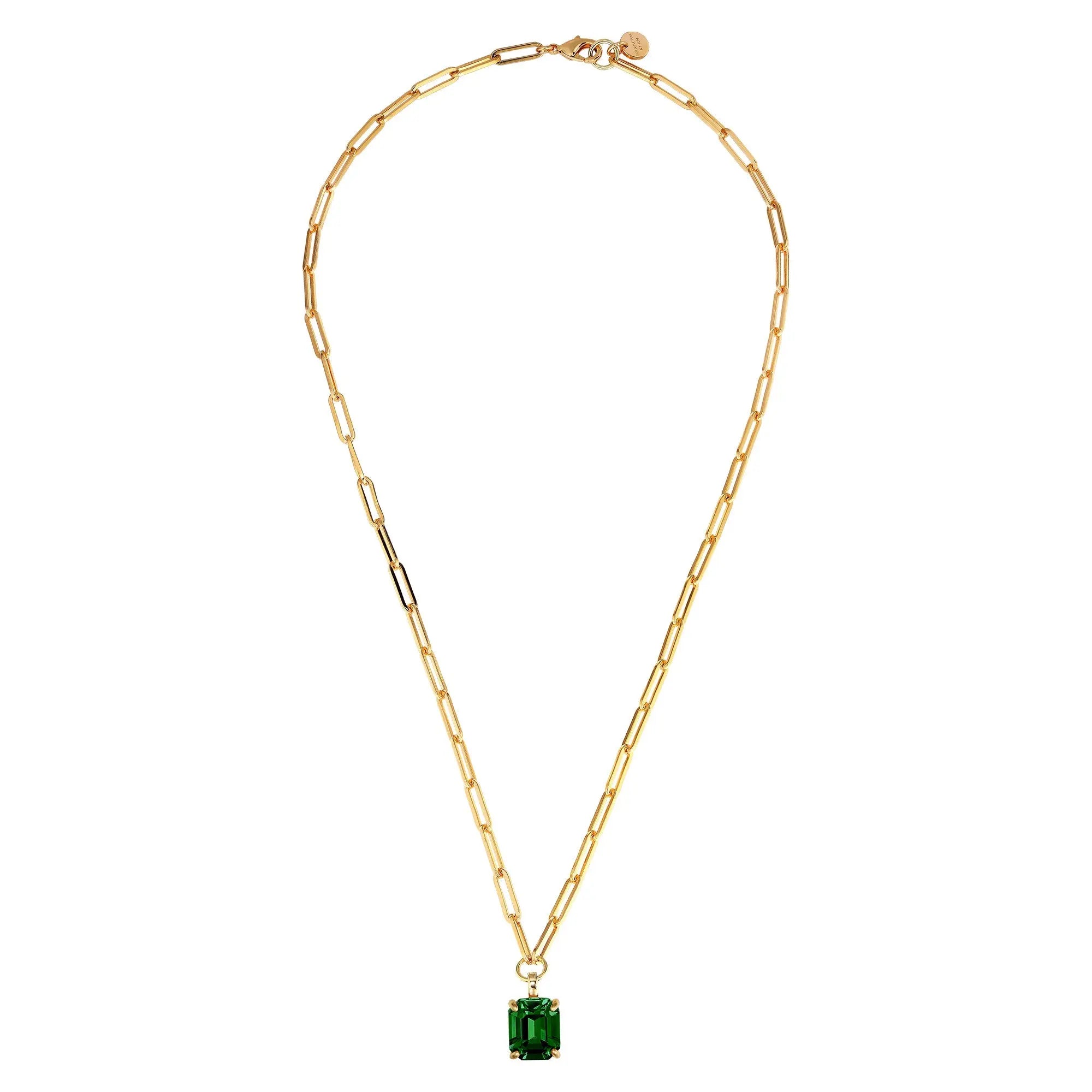 Octa Gold Necklace - Emerald Green - Dyrberg/Kern NZ