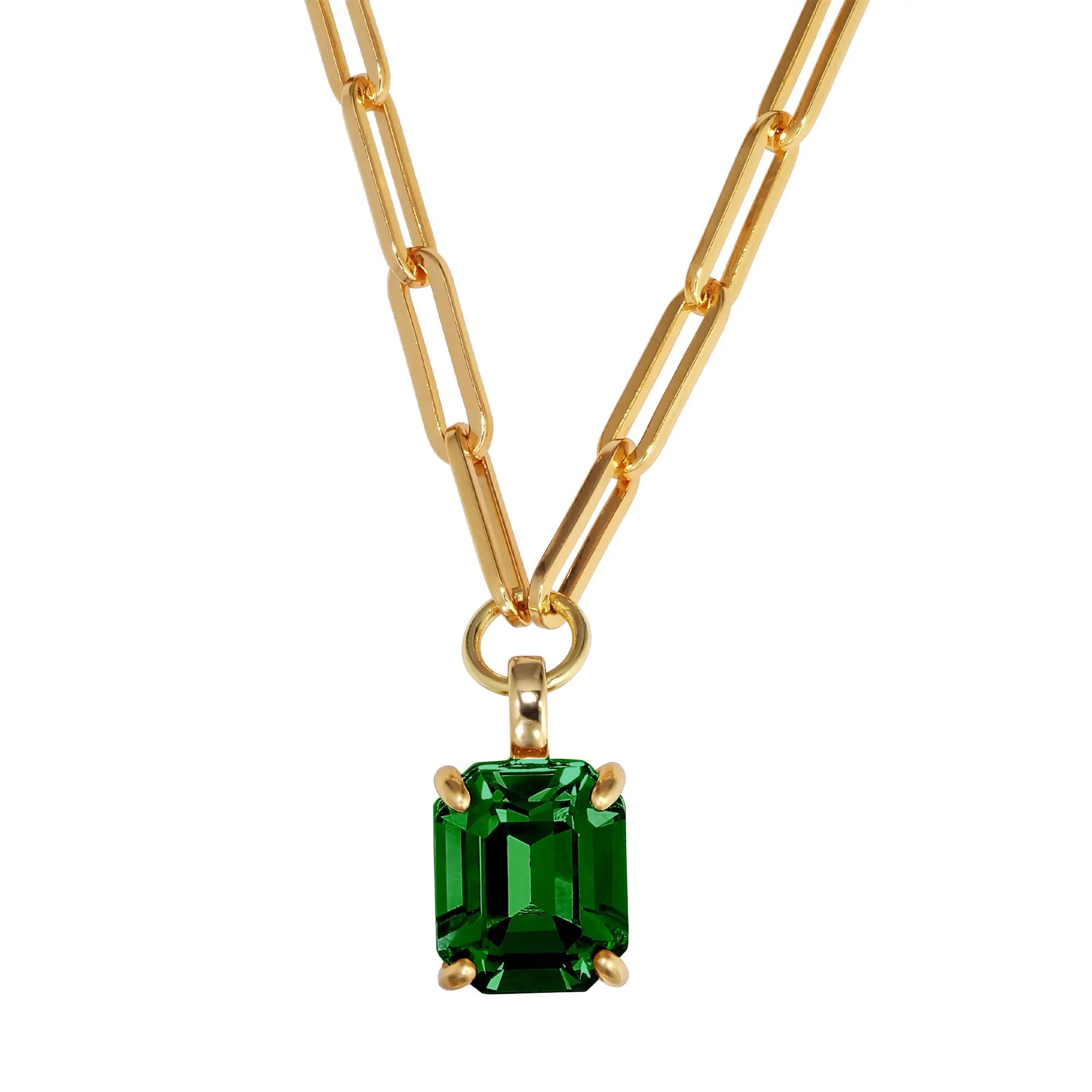 Octa Gold Necklace - Emerald Green - Dyrberg/Kern NZ
