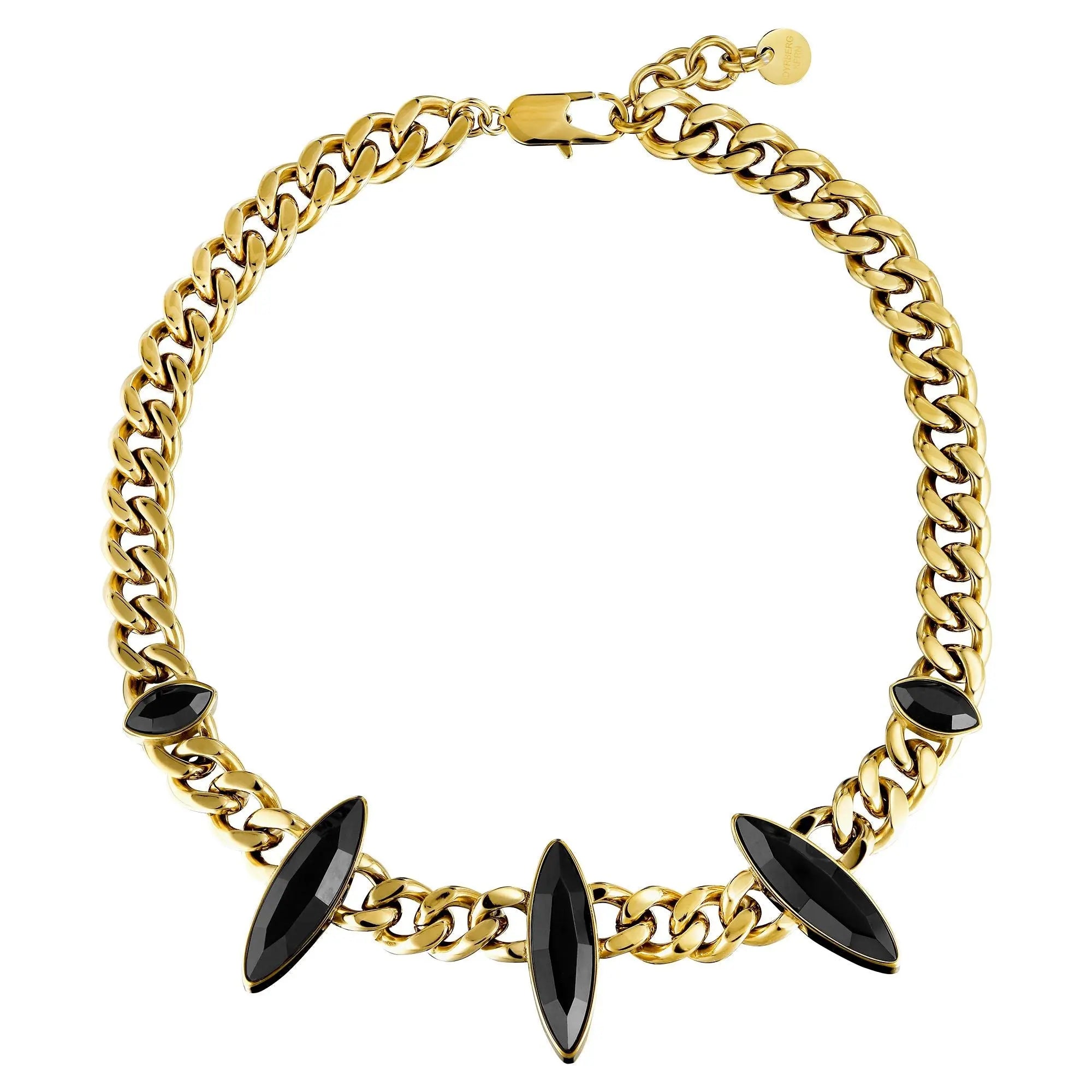 Opsica Gold Necklace - Black - Dyrberg/Kern NZ